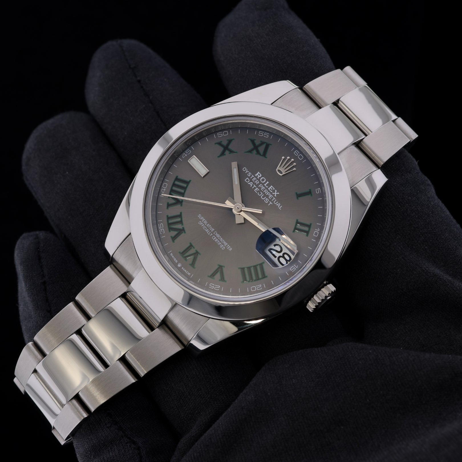 Rolex Datejust 41, Wimbledon Dial, Oyster, Ref. 126300, 2022, B+P - LUXUHRIA