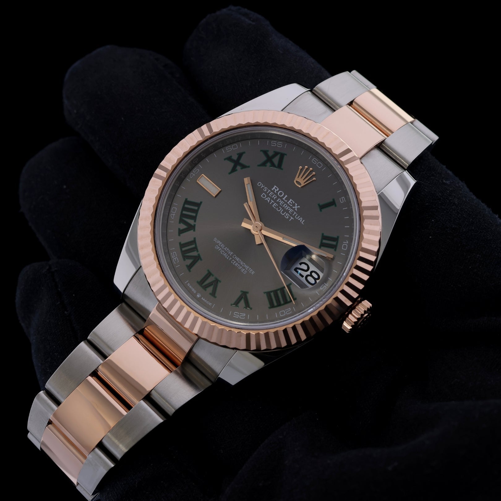 Rolex Datejust 41, Wimbledon Dial, Oyster, Rolesor Everose, Ref. 126331, 2025, B+P - LUXUHRIA