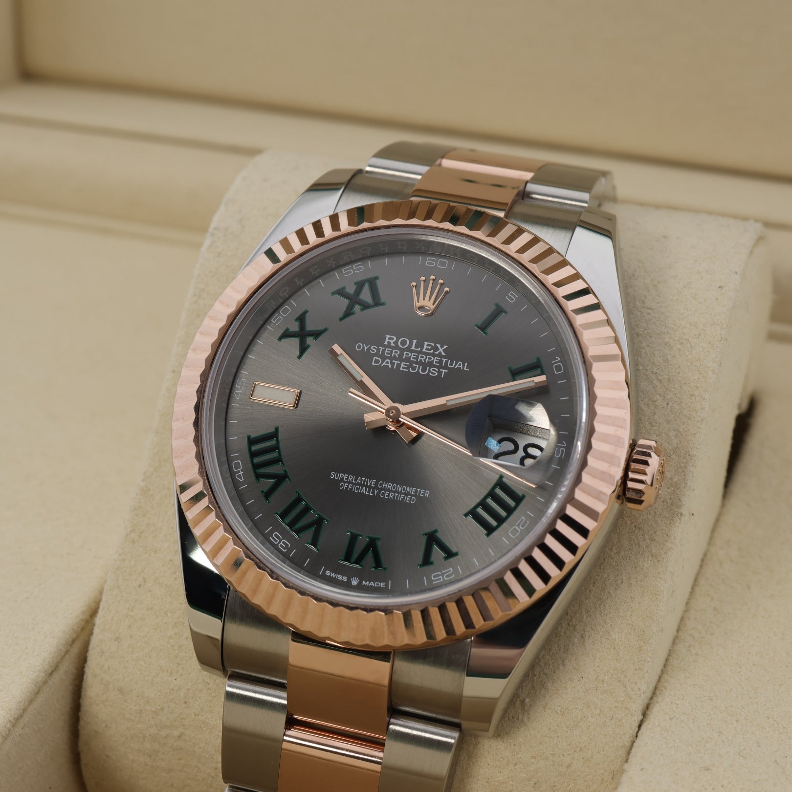 Rolex Datejust 41, Wimbledon Dial, Oyster, Rolesor Everose, Ref. 126331, 2025, B+P - LUXUHRIA