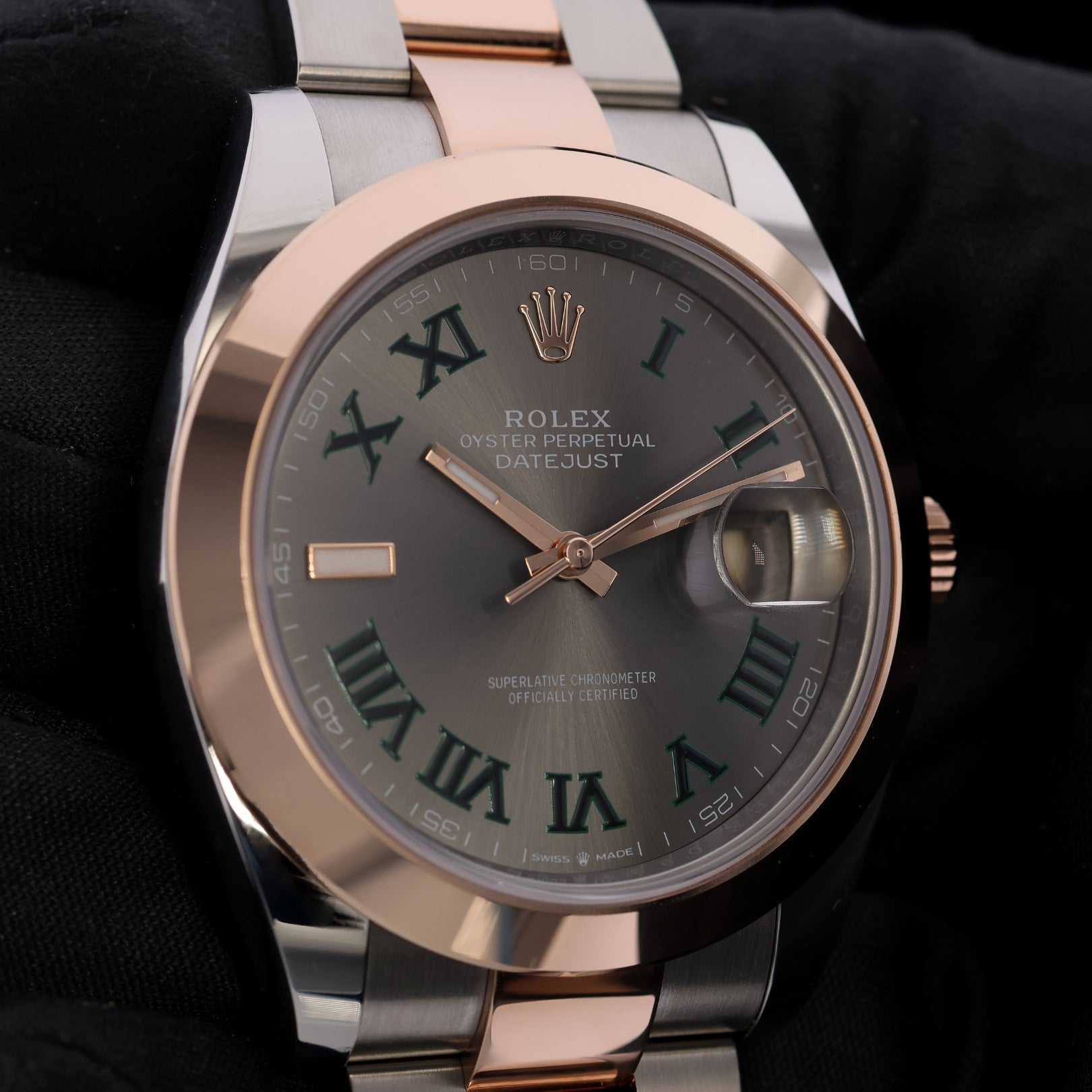 Rolex Datejust 41, Wimbledon Dial, Oyster, Rosegold, Ref. 126301, 2025, B+P - LUXUHRIA