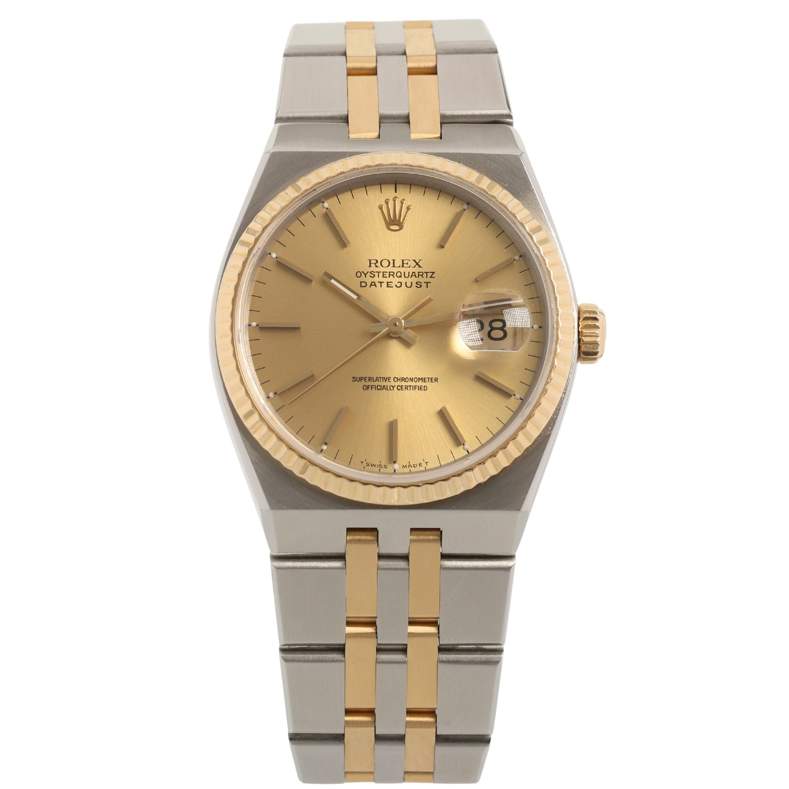 Rolex Datejust Oysterquarz, Gelbgold/Edelstahl, Champagner Dial, Ref. 17013, B+P - LUXUHRIA