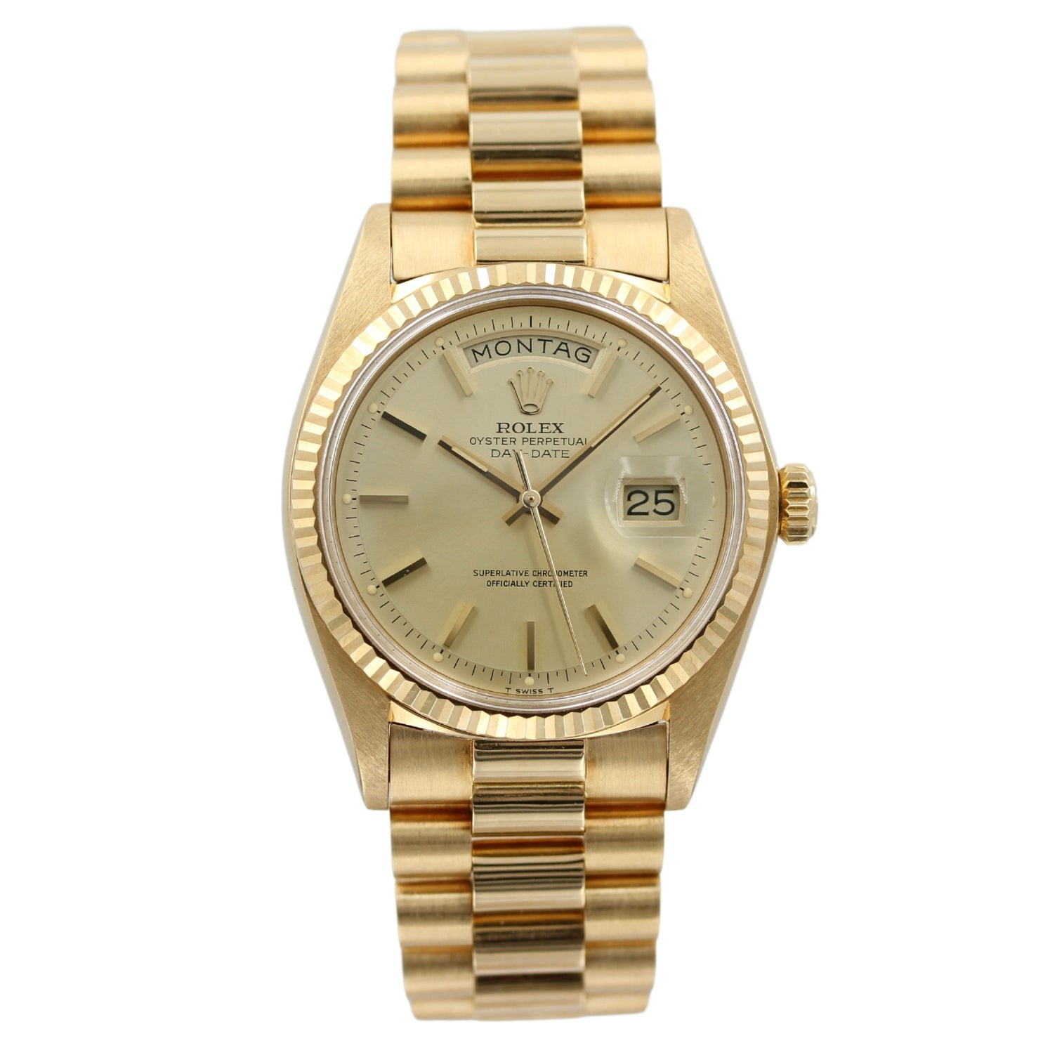 Rolex Day - Date 36, Gelbgold, Champagner, Vintage in Top - Zustand, ca.1975, Ref. 1803 - LUXUHRIA