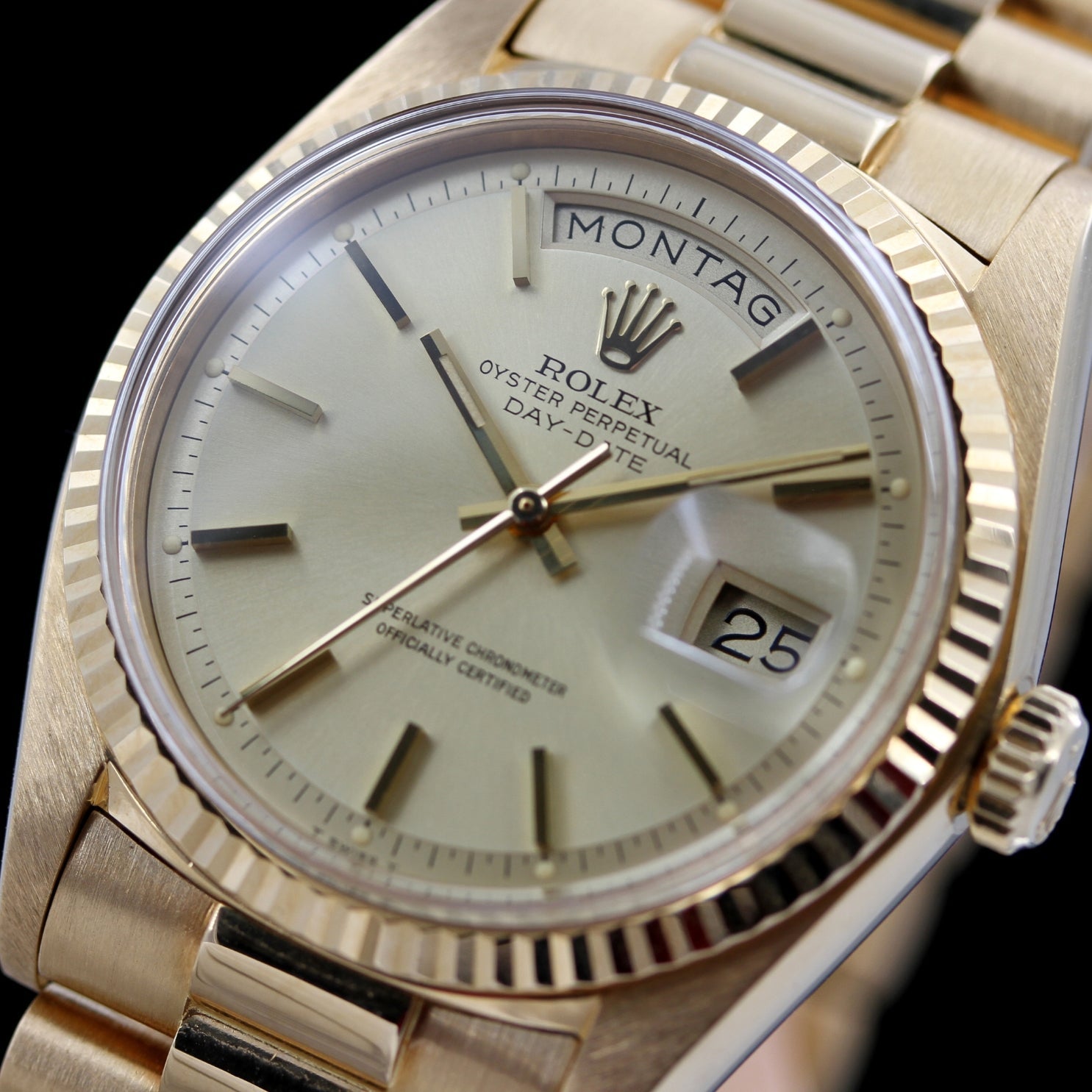 Rolex Day - Date 36, Gelbgold, Champagner, Vintage in Top - Zustand, ca.1975, Ref. 1803 - LUXUHRIA