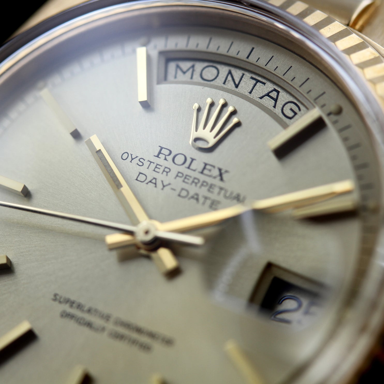 Rolex Day - Date 36, Gelbgold, Champagner, Vintage in Top - Zustand, ca.1975, Ref. 1803 - LUXUHRIA