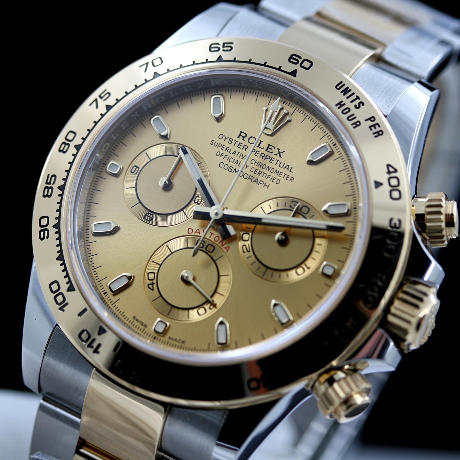 Rolex Daytona 40, Gold/Stahl, Champagner Dial, Ref. 116503, 2023, B+P - LUXUHRIA