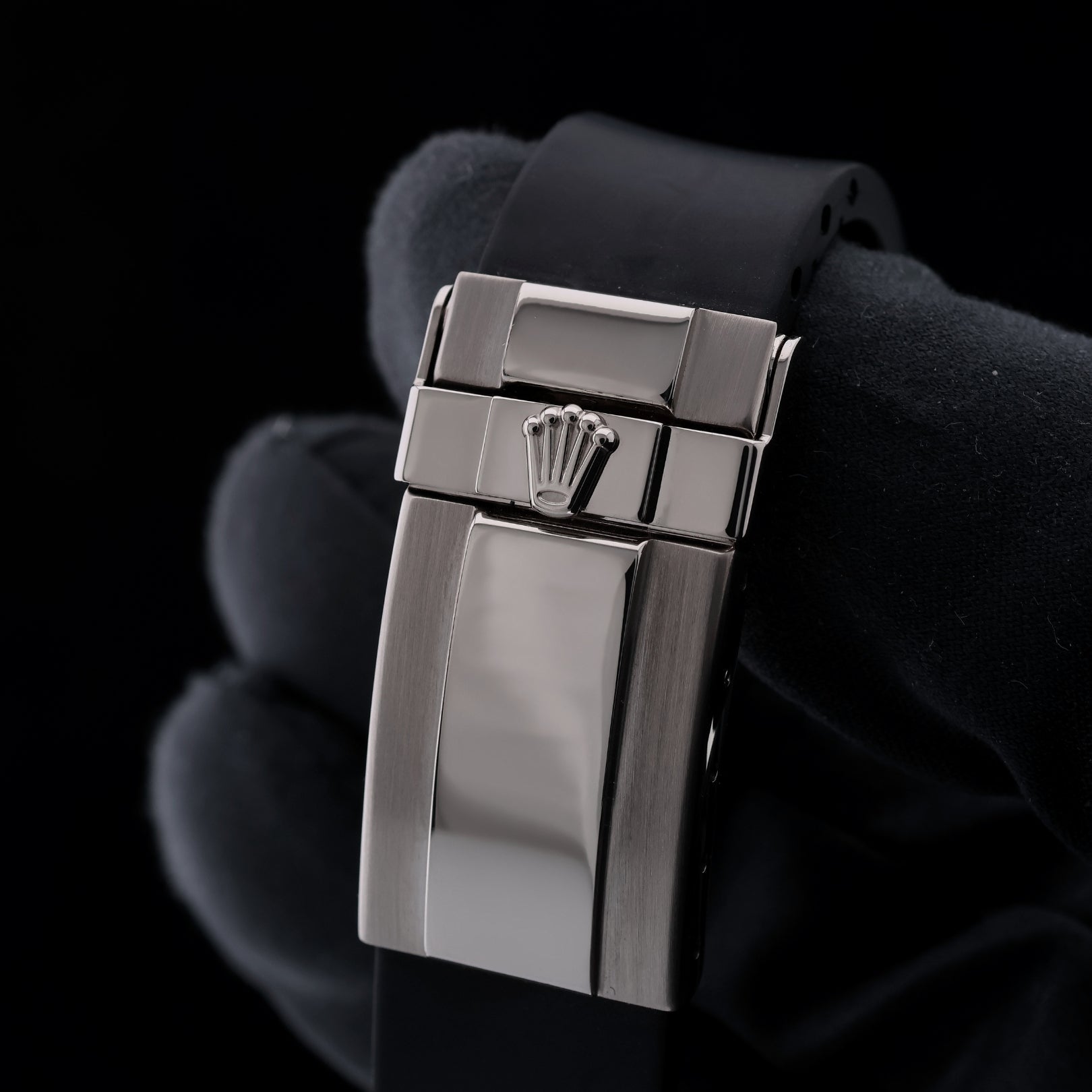 Rolex Daytona, Baguette Bezel Diamond Dial, Kautschuk - und Lederarmband, Service 2025, Ref. 116589BR, mit Box - LUXUHRIA