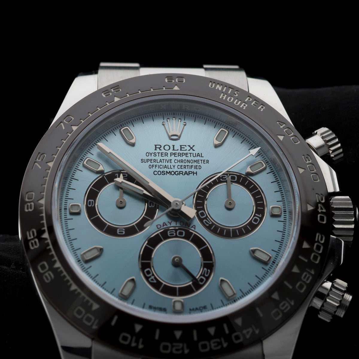 Rolex Daytona Cosmograph Platin, Ref. 116506, Ice Blue, 2023/DE, B+P - LUXUHRIA