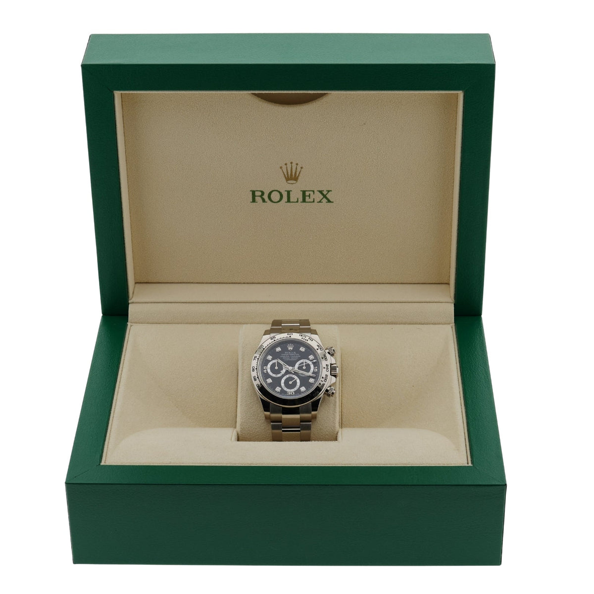 Rolex Daytona Cosmograph, Weißgold, Black Diamond Dial, LC100, Ref. 116509, 2021, B+P - LUXUHRIA