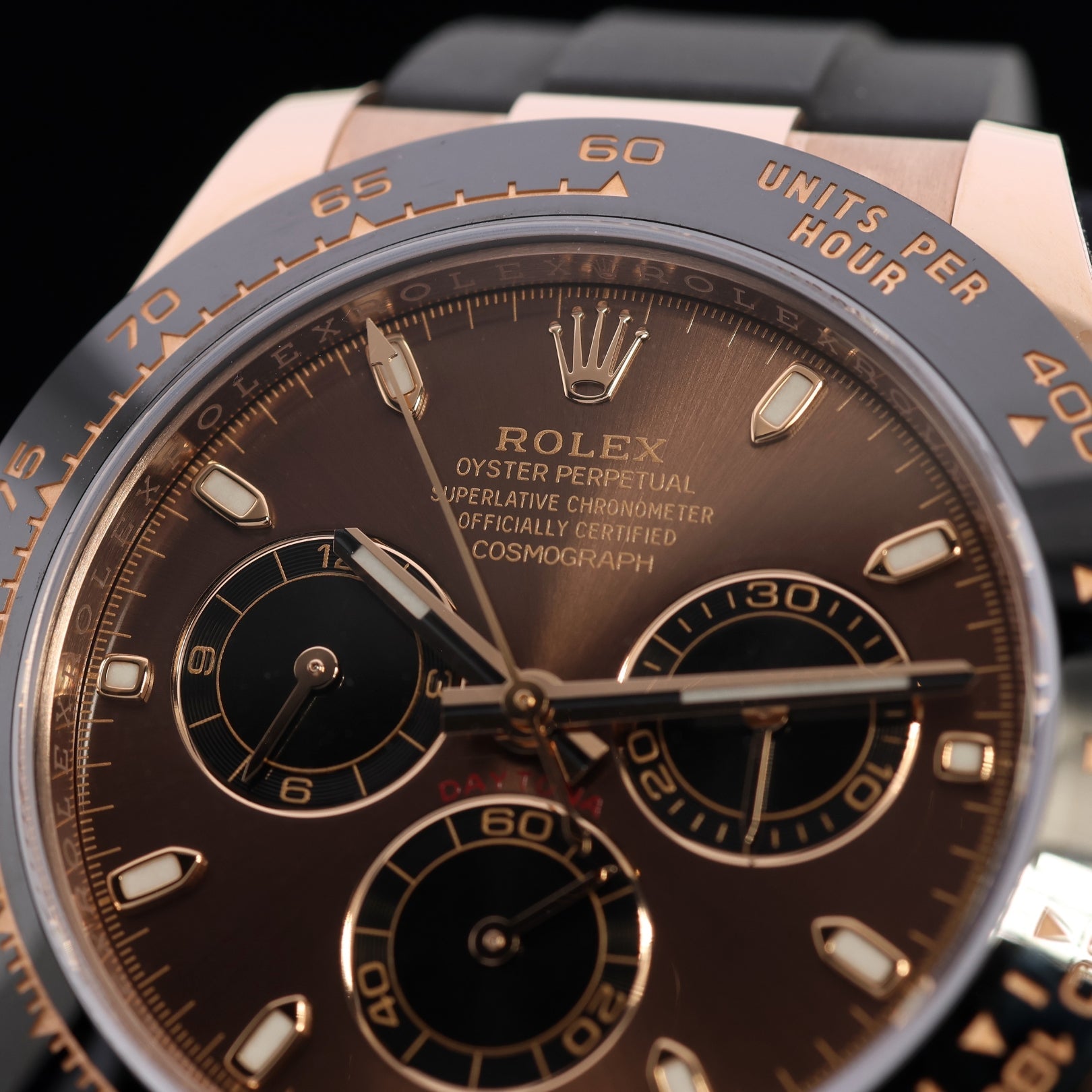 Rolex Daytona Everose Gold, Chocolate Dial, Oysterflex, Ref. 116515LN, 2025, B+P - LUXUHRIA