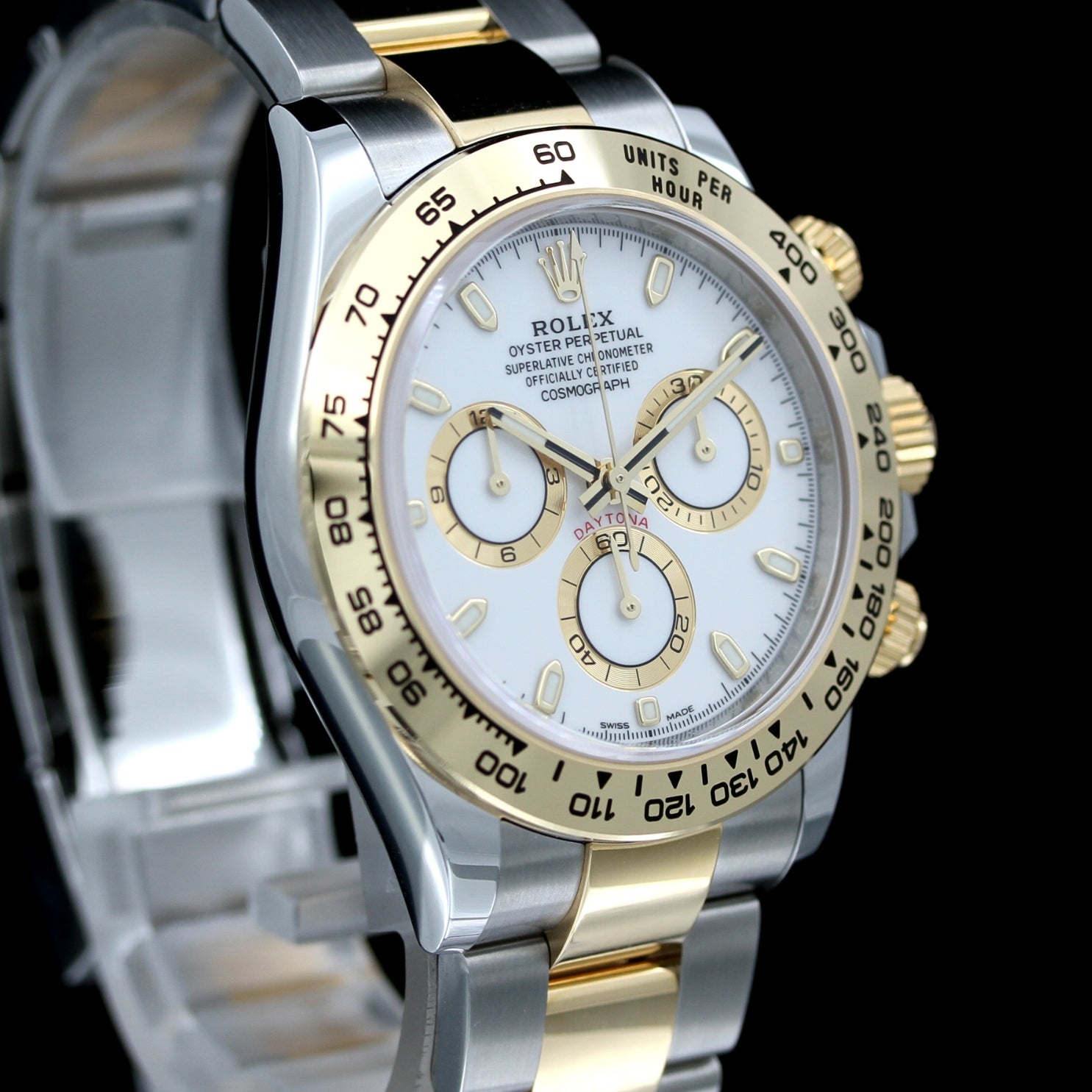 Rolex Daytona, Gold/Stahl, Weiss, Ref. 116503, B+P 2020 - LUXUHRIA