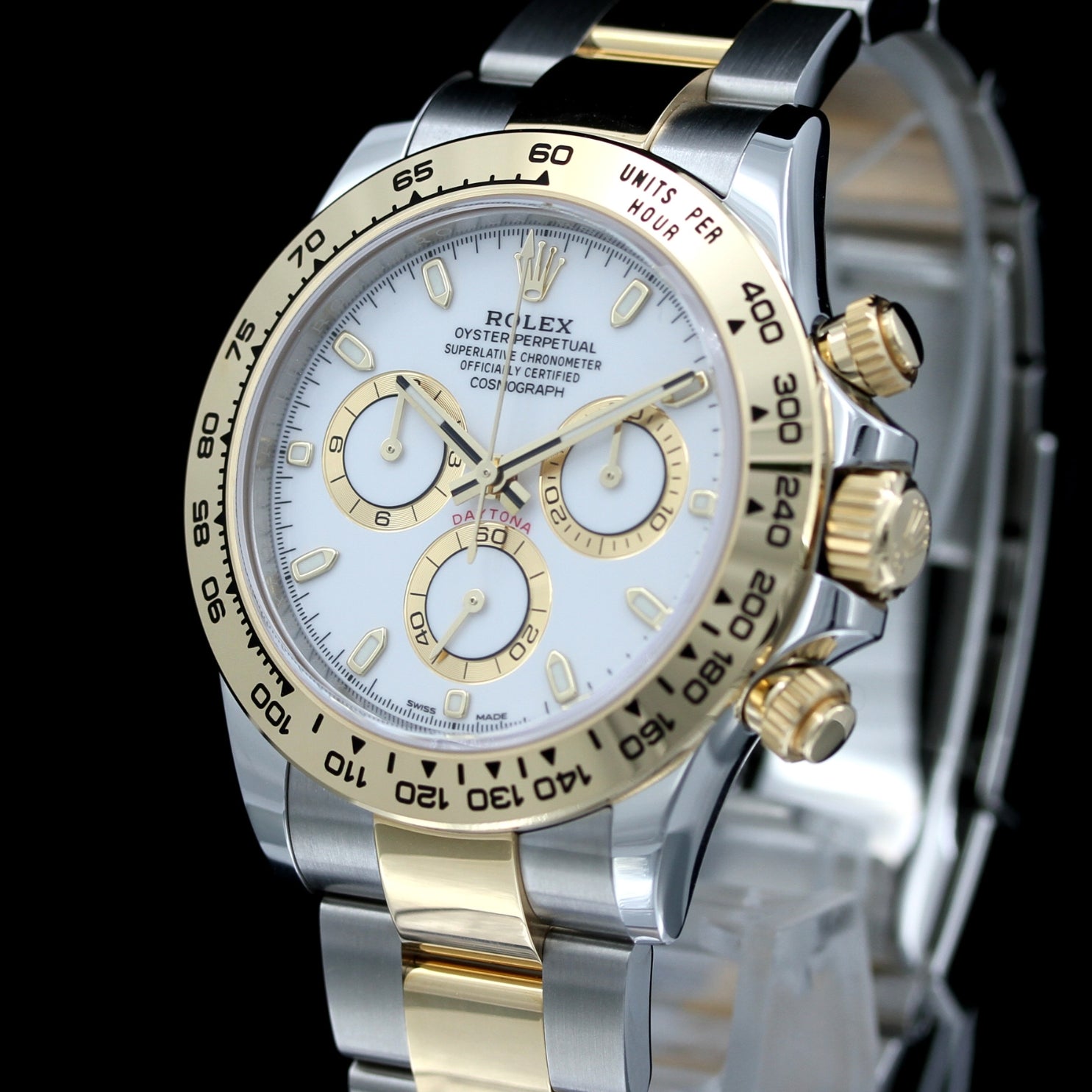Rolex Daytona, Gold/Stahl, Weiss, Ref. 116503, B+P 2020 - LUXUHRIA