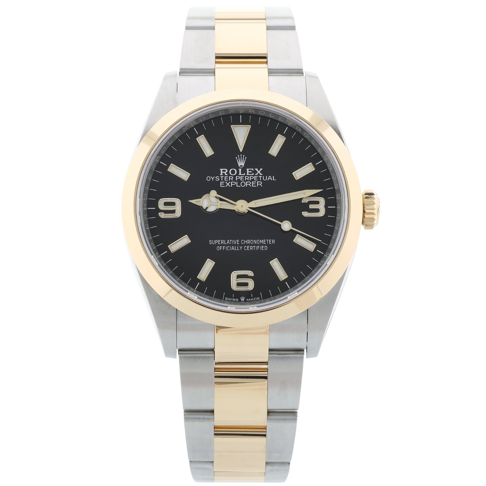 Rolex Explorer 36 mm, Gold/Stahl, Ref. 124273, B+P - LUXUHRIA