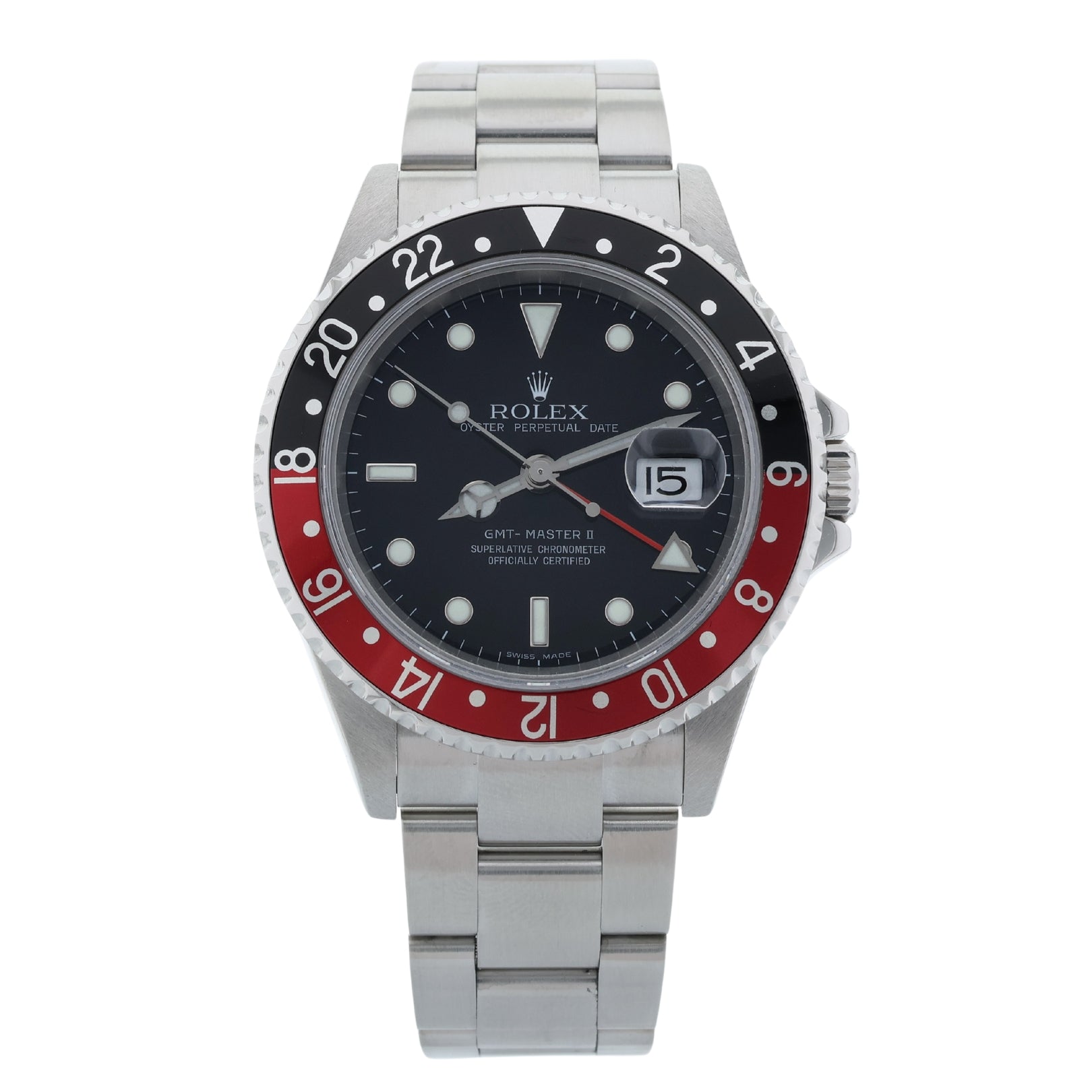 Rolex GMT Master II 40 mm, "CokeBezel", Oyster, Ref. 16710, 06 - 2007, B+P - LUXUHRIA