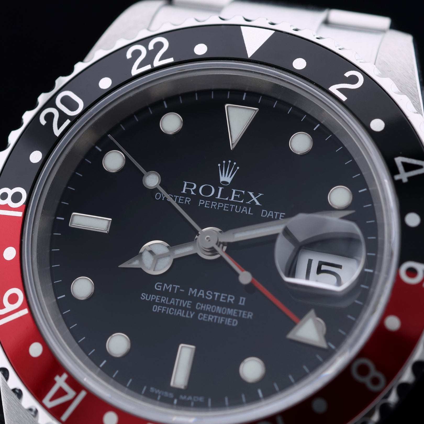 Rolex GMT Master II 40 mm, "CokeBezel", Oyster, Ref. 16710, 06 - 2007, B+P - LUXUHRIA