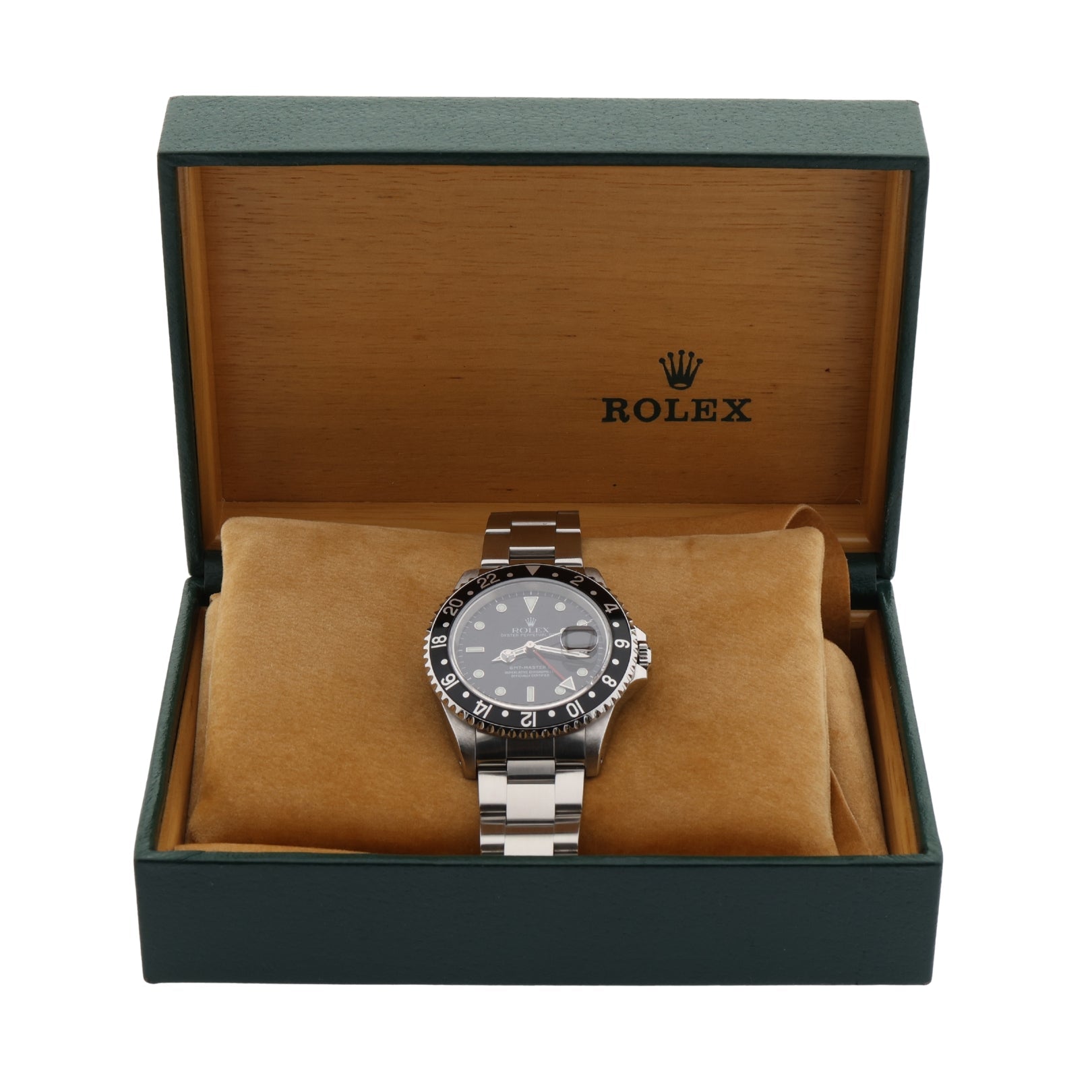 Rolex GMT Master II, Black Bezel, Oyster, LC100, Ref. 16710, 11 - 1999, B+P - LUXUHRIA