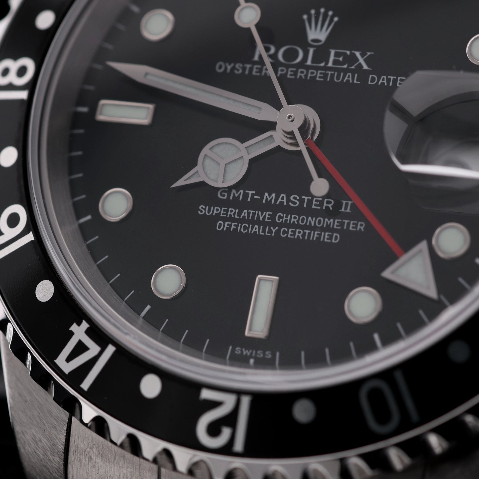 Rolex GMT Master II, Black Bezel, Oyster, LC100, Ref. 16710, 11 - 1999, B+P - LUXUHRIA