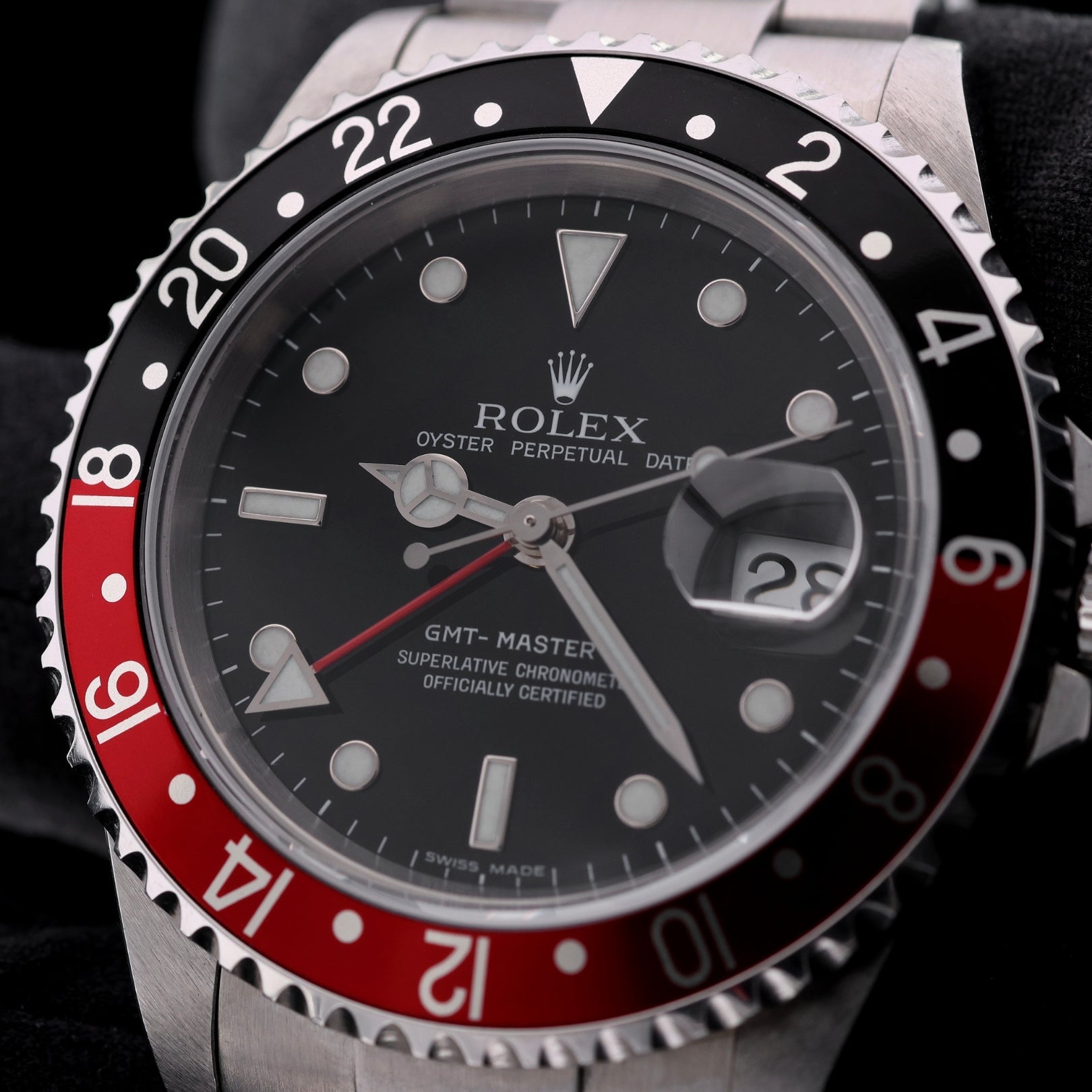 Rolex GMT Master II, "CokeBezel", Oyster, LC100, Ref. 16710, 12 - 2006, B+P - LUXUHRIA