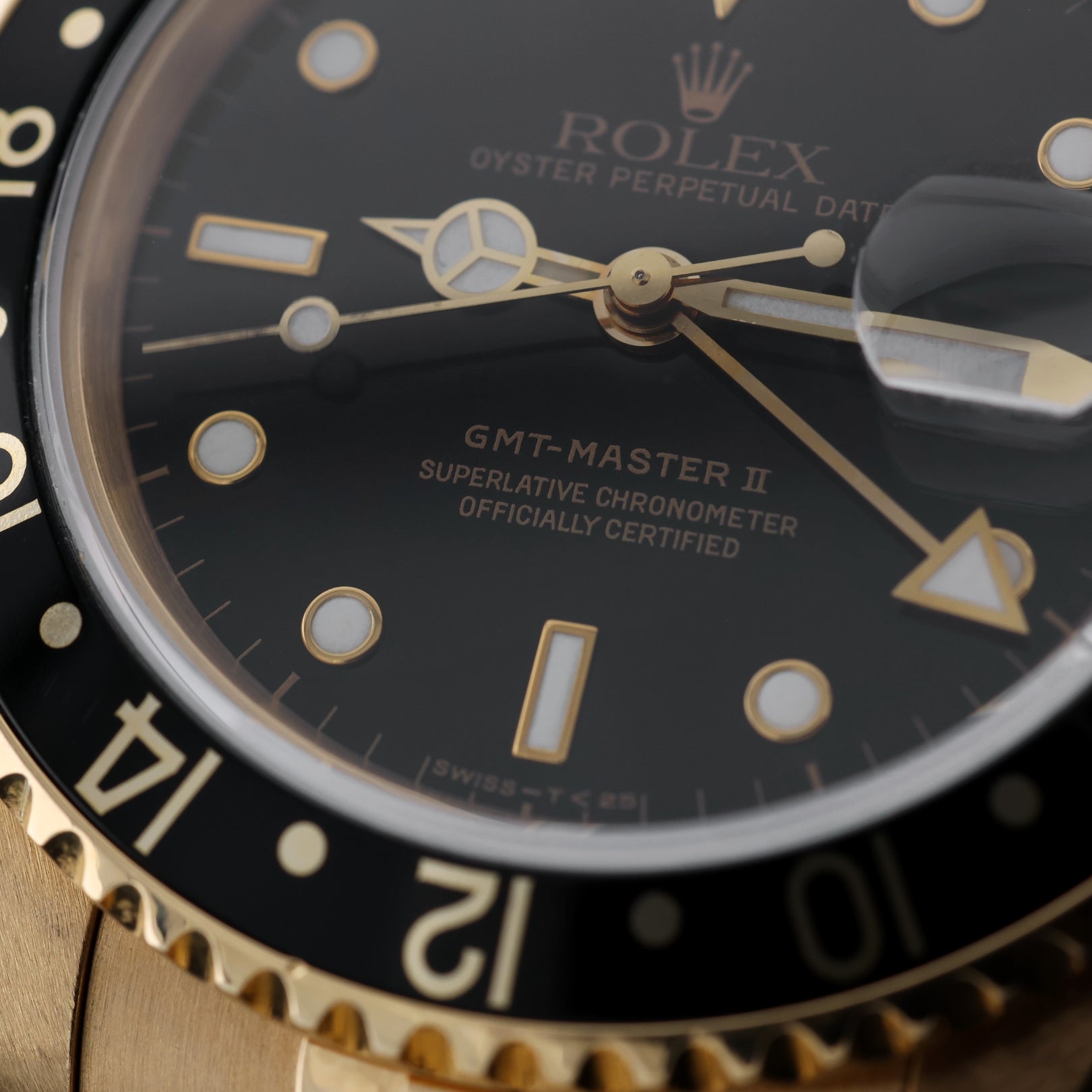 Rolex GMT Master II, Gelbgold, Jubilee, E - Serie, LC100, Ref. 16718, 02 - 1992, B+P - LUXUHRIA