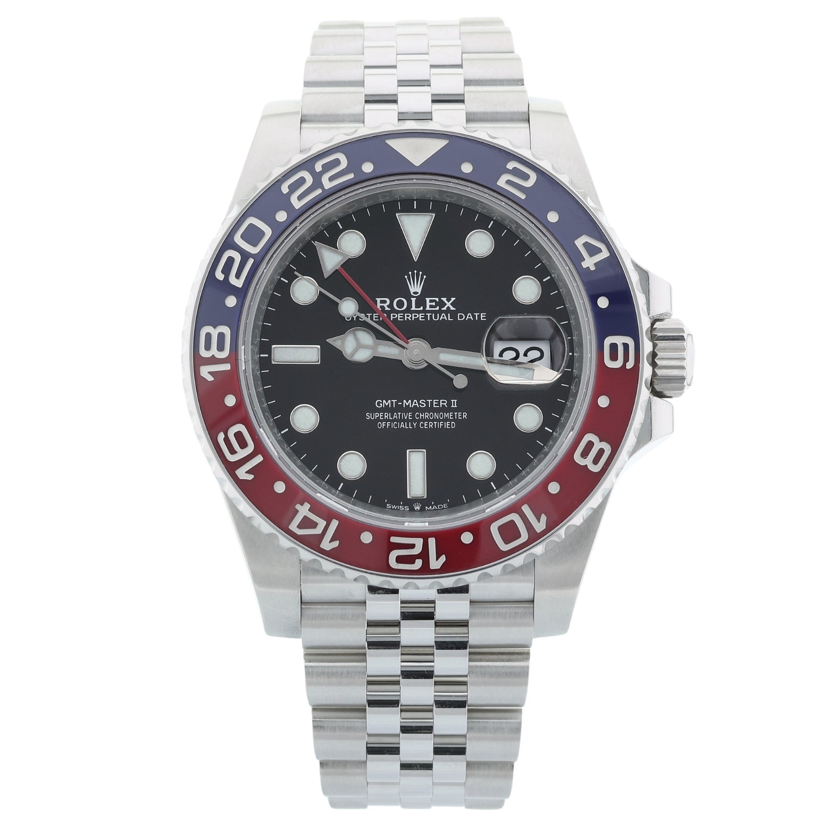 Rolex GMT Master II, "Pepsi", Jubilee, Ref. 126710BLRO, 2019, B+P - LUXUHRIA