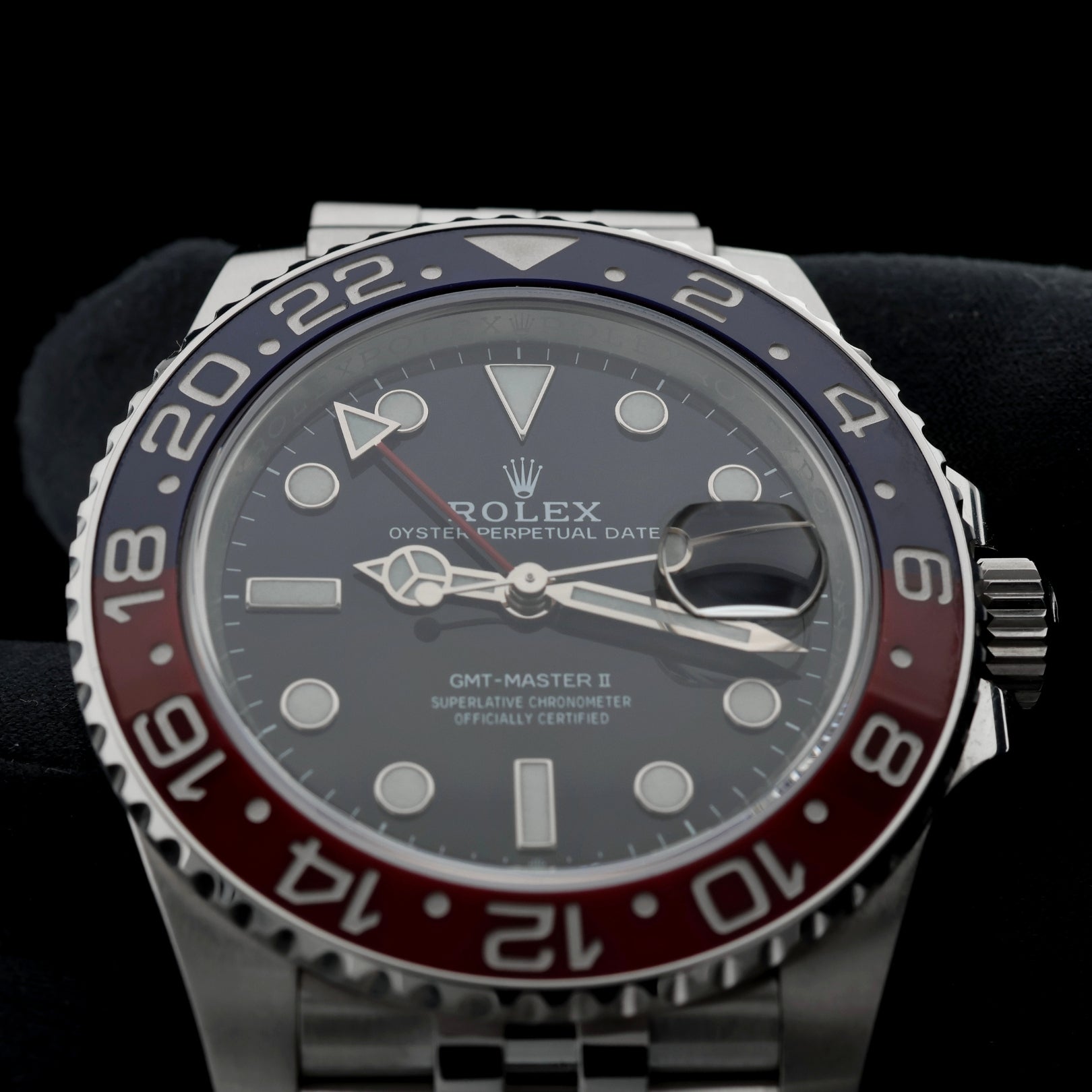 Rolex GMT Master II, "Pepsi", Jubilee, Ref. 126710BLRO, 2019, B+P - LUXUHRIA