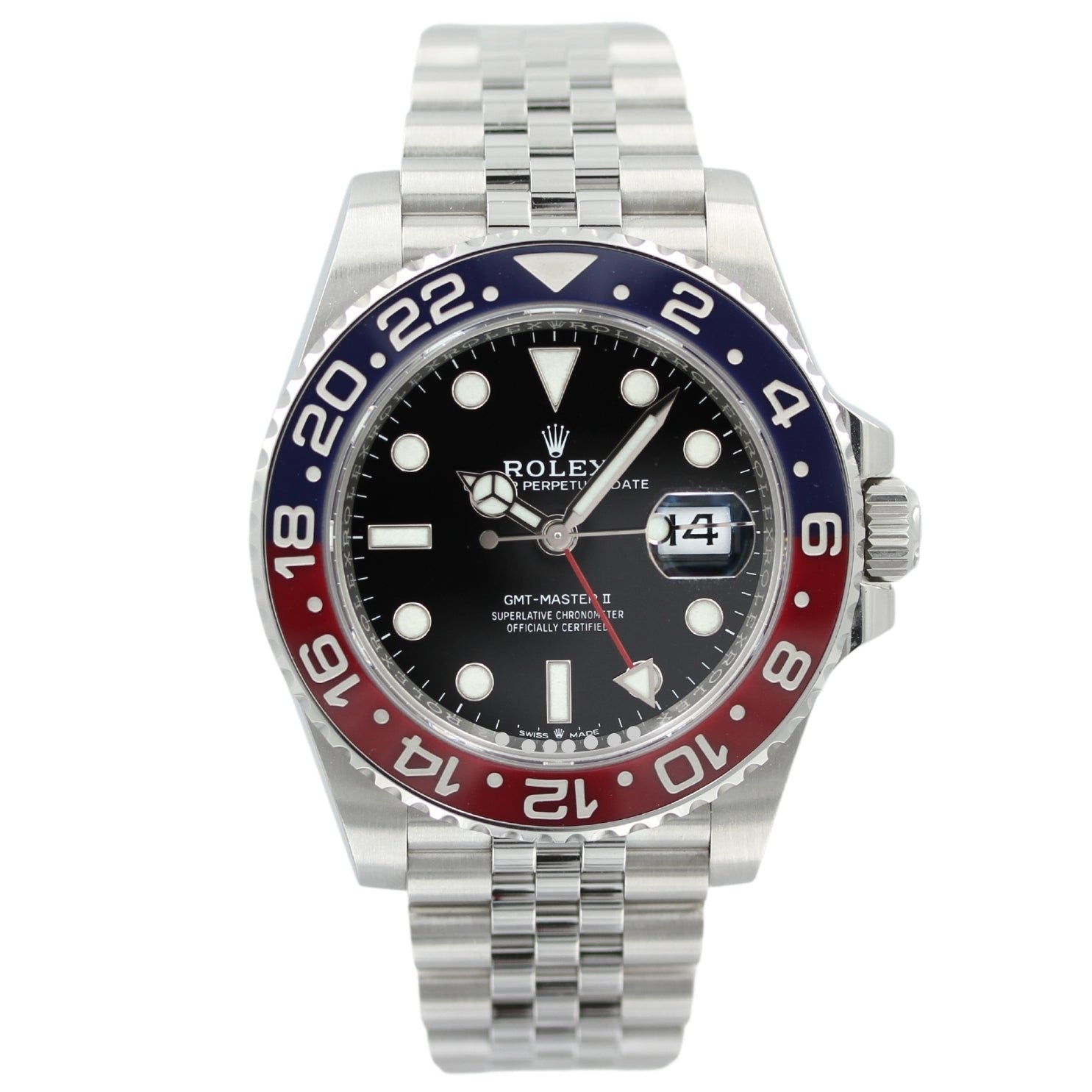 Rolex GMT Master II, "Pepsi", Jubilee, Ref. 126710BLRO, 2022, B+P - LUXUHRIA