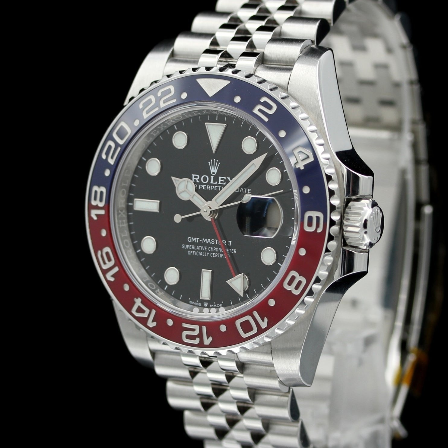 Rolex GMT Master II, "Pepsi", Jubilee, Ref. 126710BLRO, 2022, B+P - LUXUHRIA