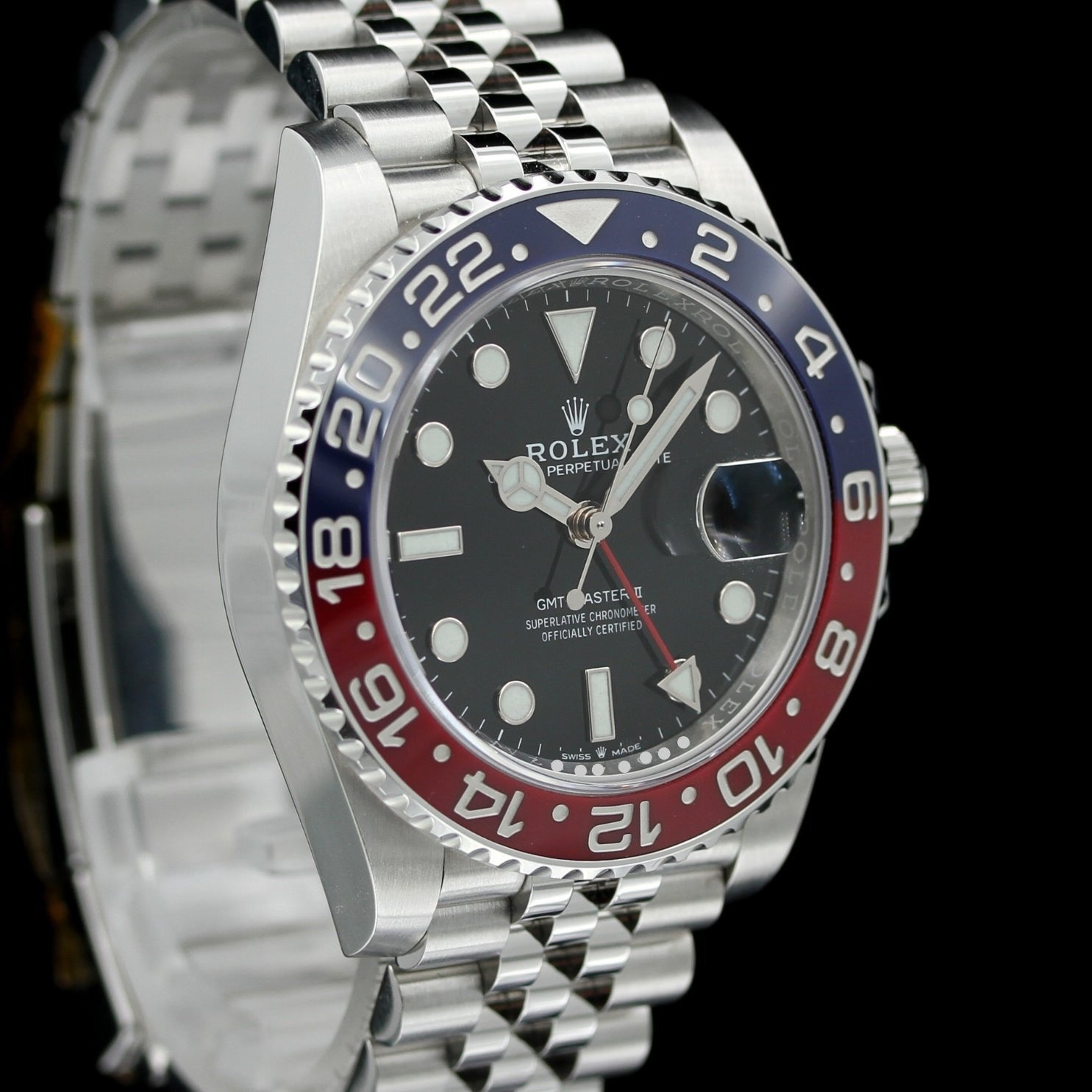 Rolex GMT Master II, "Pepsi", Jubilee, Ref. 126710BLRO, 2022, B+P - LUXUHRIA