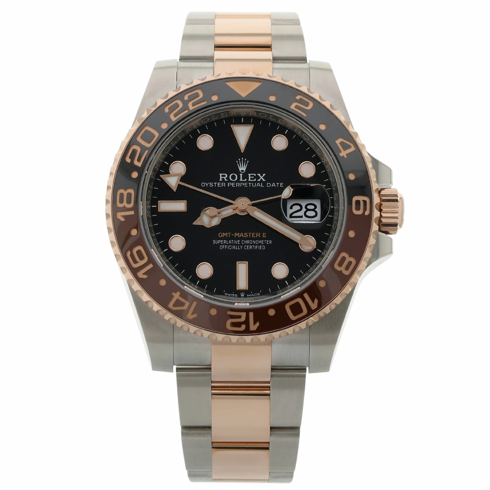Rolex GMT Master II, "Rootbeer", Roségold/Stahl, Ref. 126711CHNR, ungetragen, 2024, B+P - LUXUHRIA