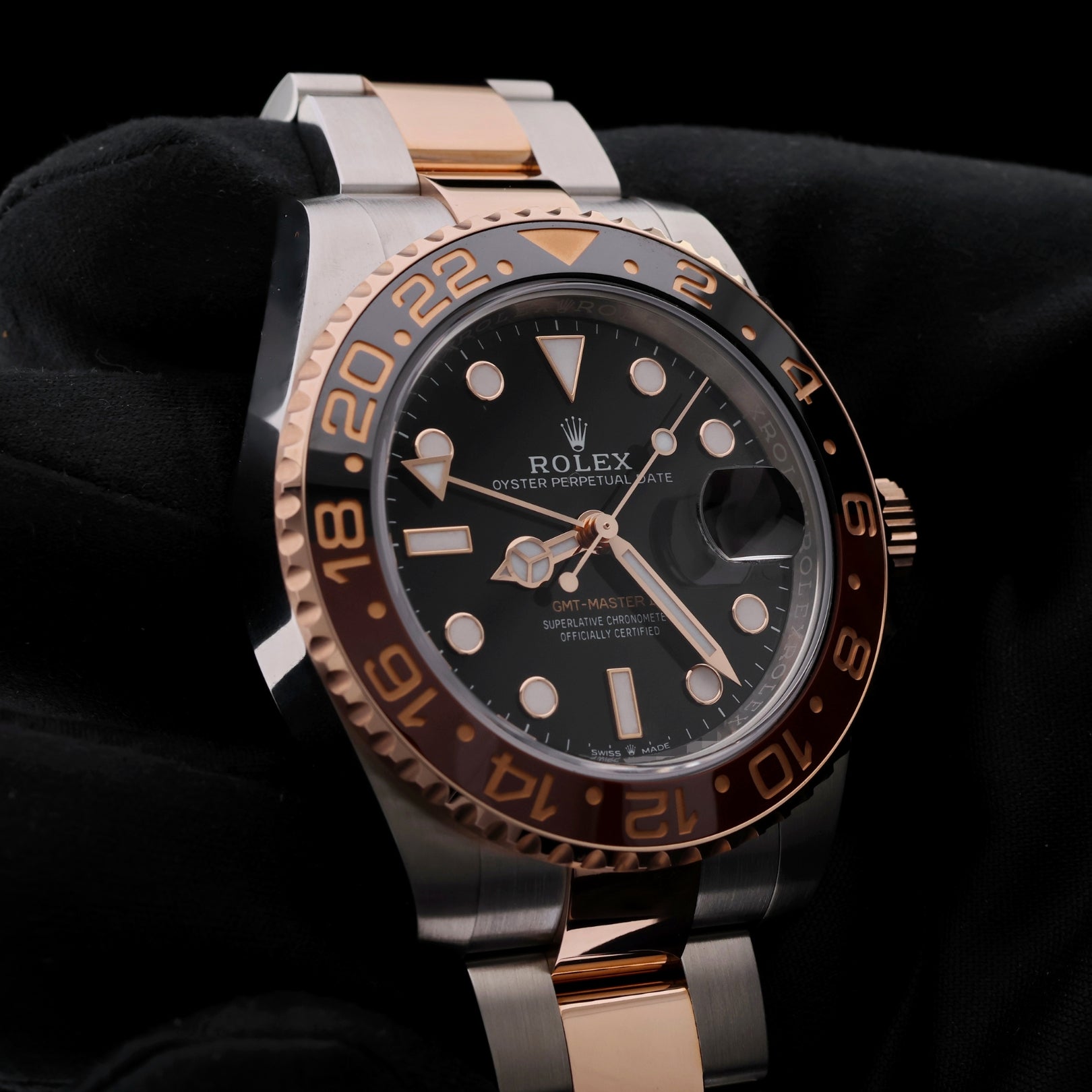 Rolex GMT Master II, "Rootbeer", Roségold/Stahl, Ref. 126711CHNR, ungetragen, 2024, B+P - LUXUHRIA
