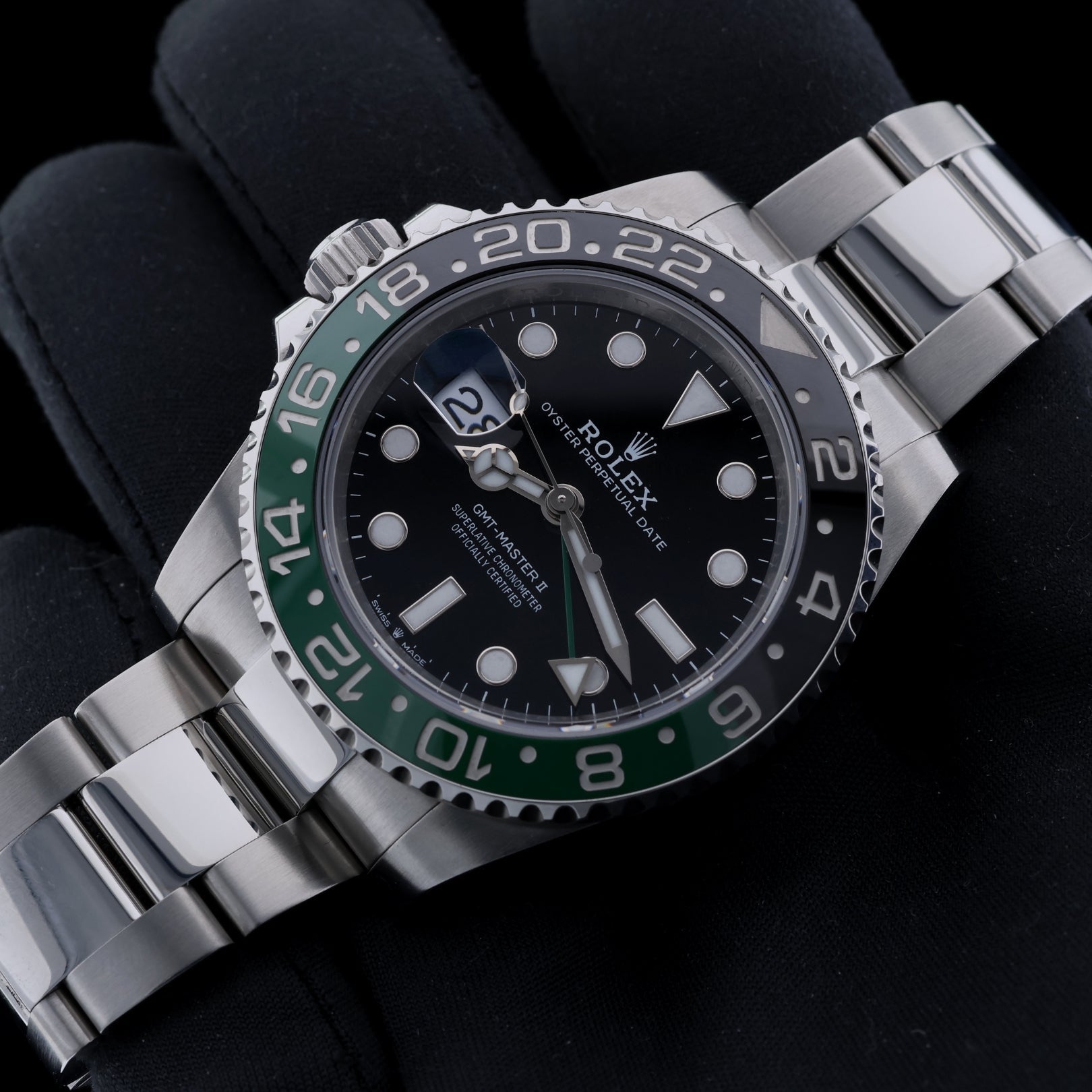 Rolex GMT Master II, "Sprite", Left Hand, Oyster, Ref. 126720VTNR, 12 - 2022, B+P - LUXUHRIA