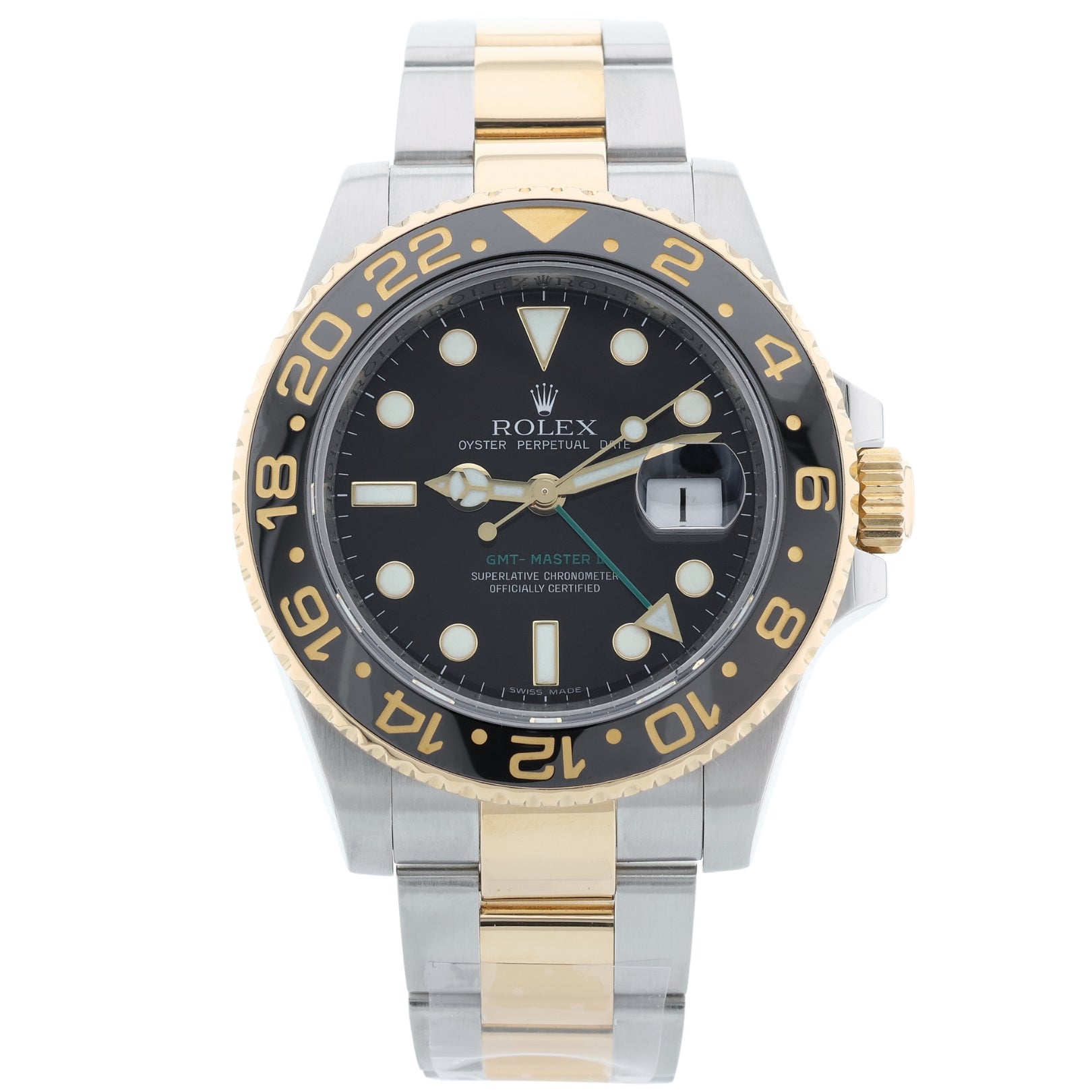 Rolex GMT Master II, Stahl/Gelbgold, Oyster - Band, Ref. 116713, B+P - LUXUHRIA