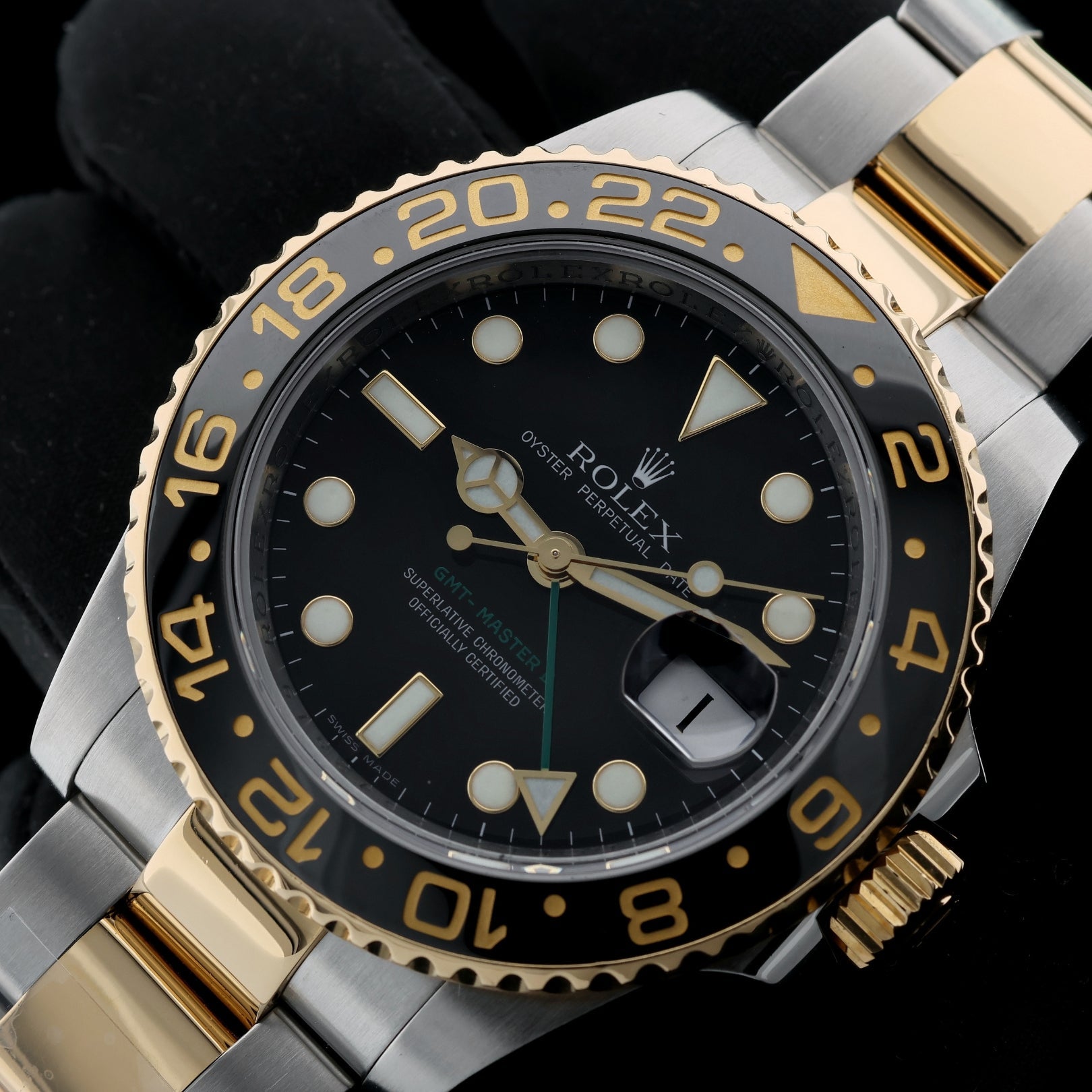 Rolex GMT Master II, Stahl/Gelbgold, Oyster - Band, Ref. 116713, B+P - LUXUHRIA