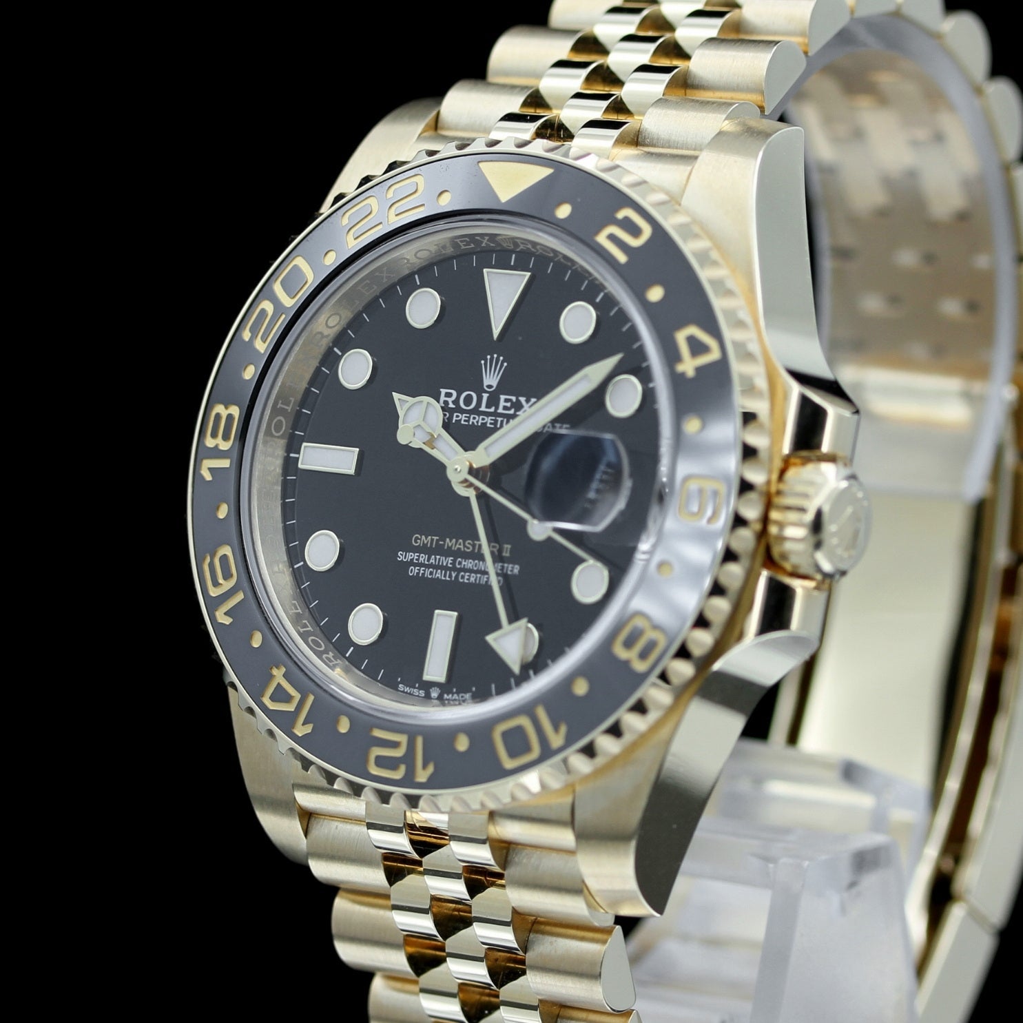 Rolex GMT Master II, Vollgold, Jubilee, ungetragen, Ref. 126718GRNR, 2023, B+P - LUXUHRIA