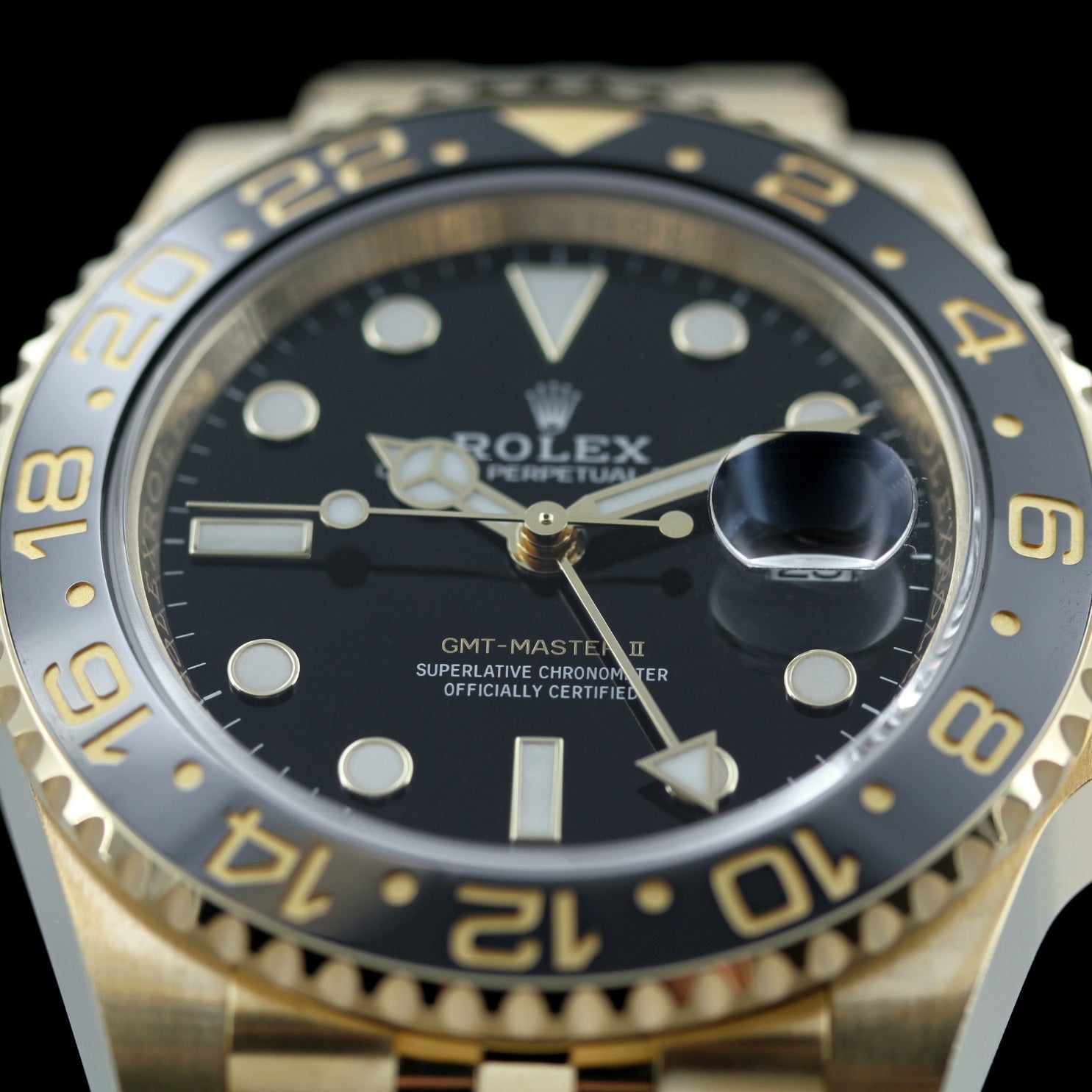 Rolex GMT Master II, Vollgold, Jubilee, ungetragen, Ref. 126718GRNR, 2023, B+P - LUXUHRIA