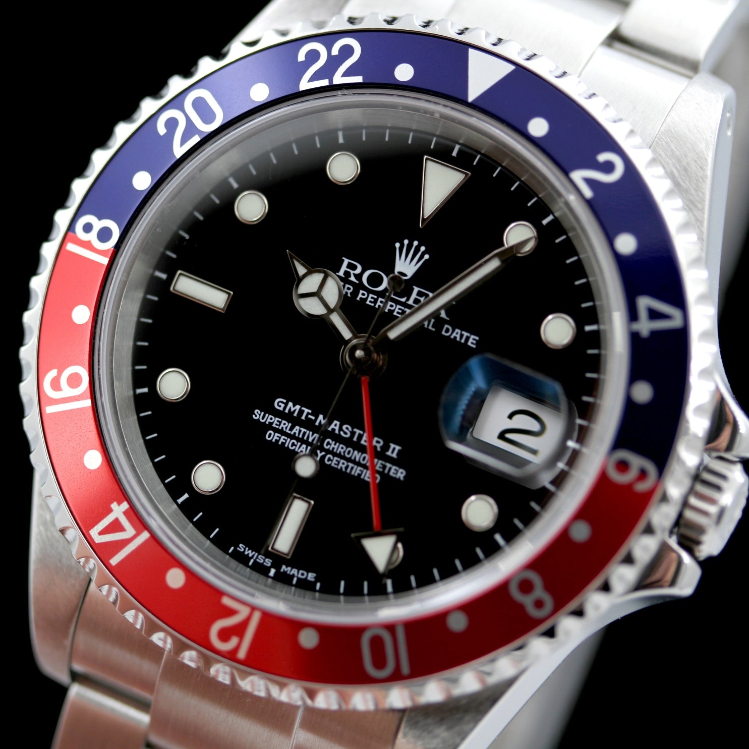 Rolex GMT Mater II 40 mm, Oyster, Ref. 16710, 2003, B+P - LUXUHRIA