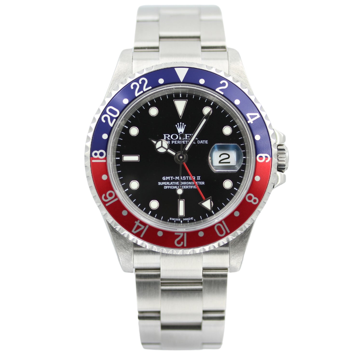 Rolex GMT Mater II 40 mm, Oyster, Ref. 16710, 2003, B+P - LUXUHRIA