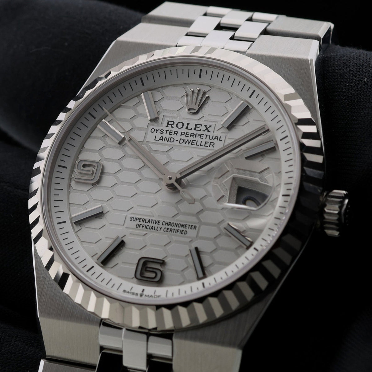 Rolex Land-Dweller 36, "White Honeycomb Dial", ungetragen, Ref. 127234, 09-2026, B+P - LUXUHRIA