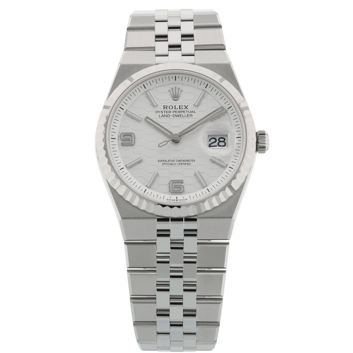 Rolex Land-Dweller 36, "White Honeycomb Dial", ungetragen, Ref. 127234, 09-2026, B+P - LUXUHRIA
