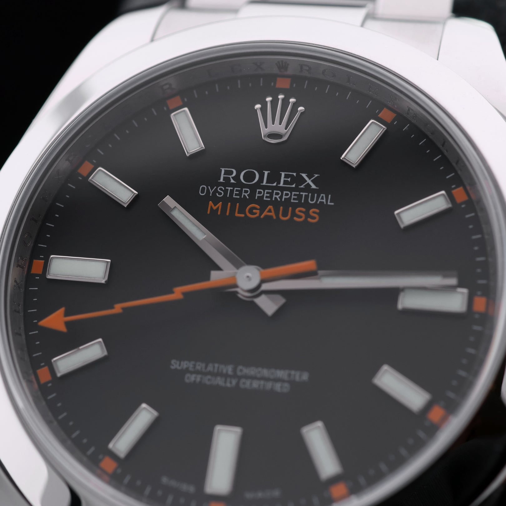 Rolex Milgauss, Black Dial, LC100, Edelstahl, Ref. 116400, 12 - 2007, B+P - LUXUHRIA