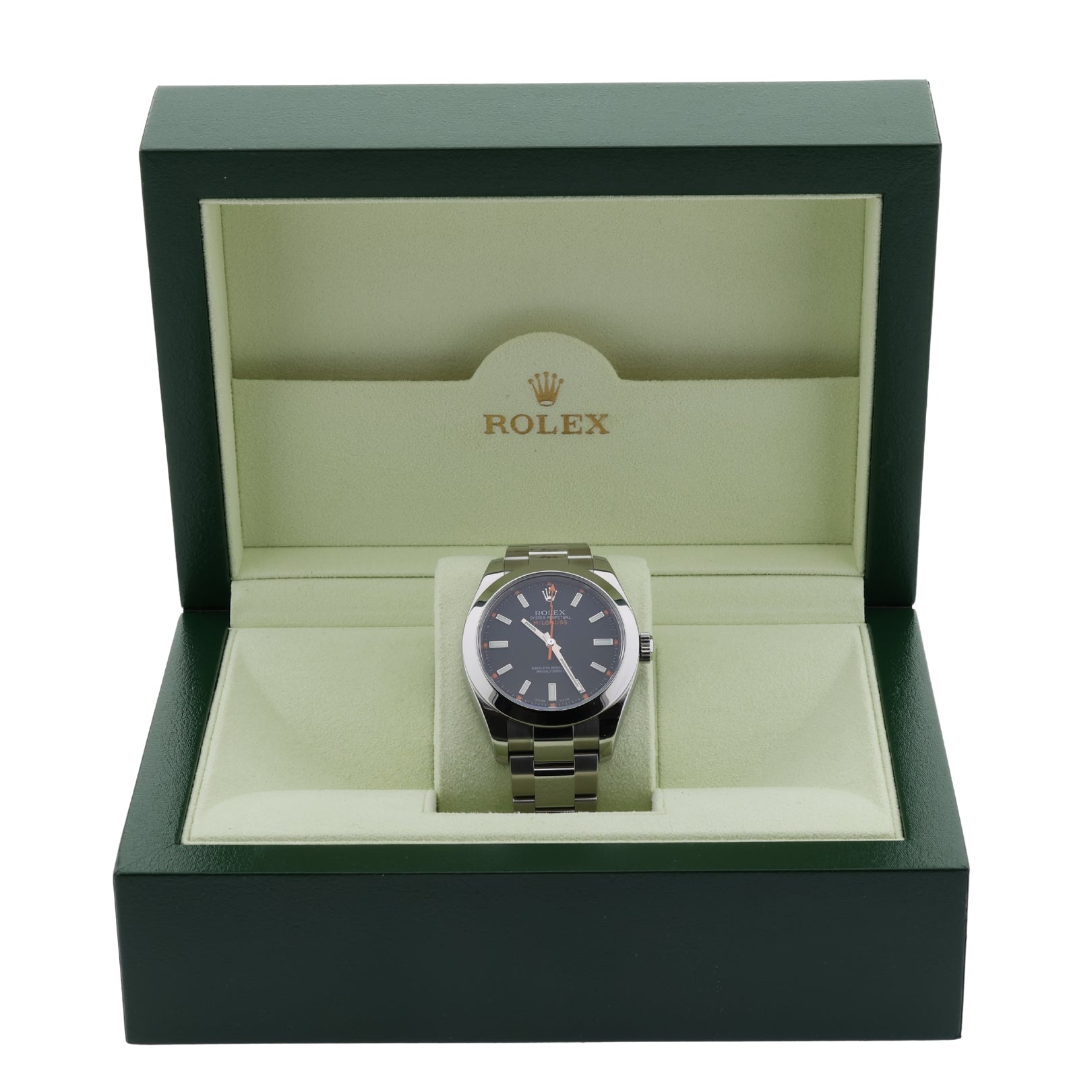 Rolex Milgauss, Black Dial, LC100, Edelstahl, Ref. 116400, 12 - 2007, B+P - LUXUHRIA