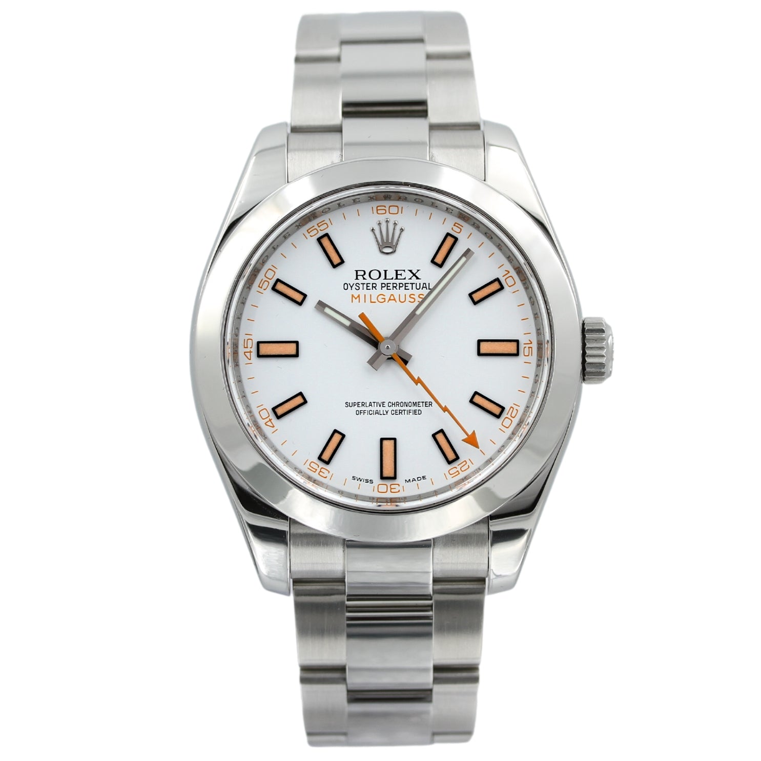 Rolex Milgauss Ref. 116400, 40 mm, White Dial, DE\Erstkaufrechnung, B+P - LUXUHRIA