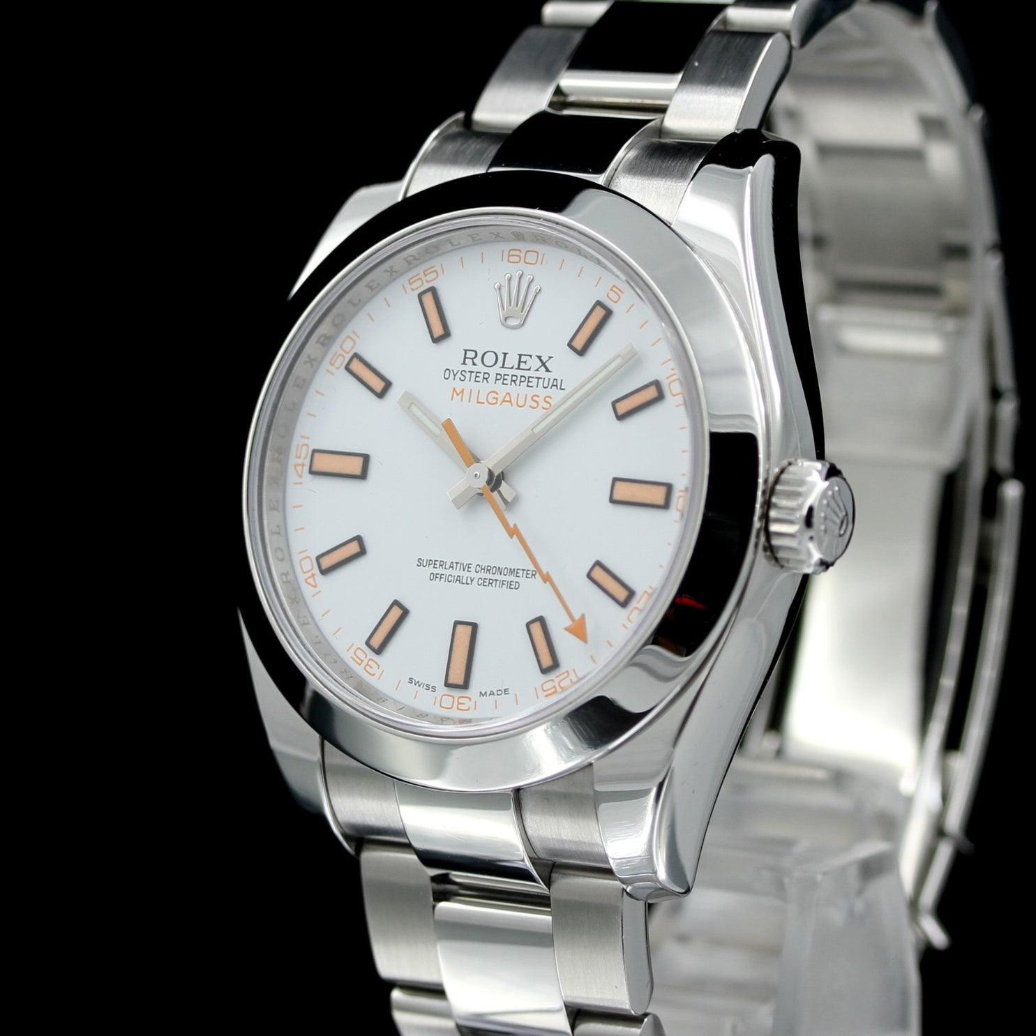 Rolex Milgauss Ref. 116400, 40 mm, White Dial, DE\Erstkaufrechnung, B+P - LUXUHRIA