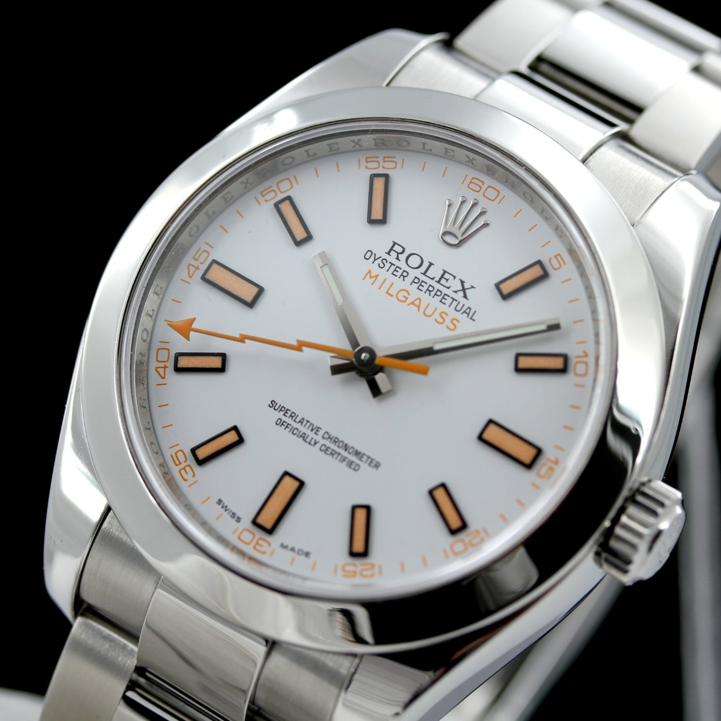 Rolex Milgauss Ref. 116400, 40 mm, White Dial, DE\Erstkaufrechnung, B+P - LUXUHRIA