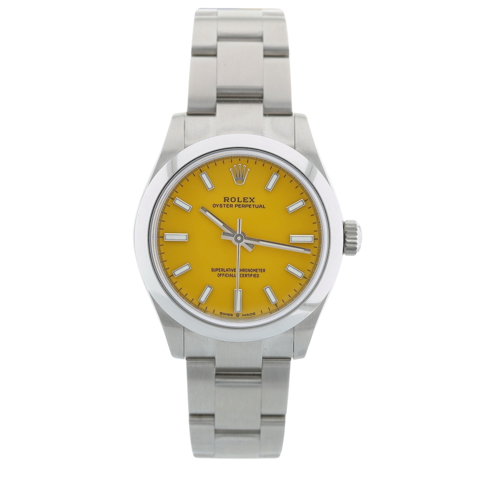 Rolex Oyster Perpetual 31, Yellow, Gelb Zifferblatt, ungetragen, 277200, B+P - LUXUHRIA