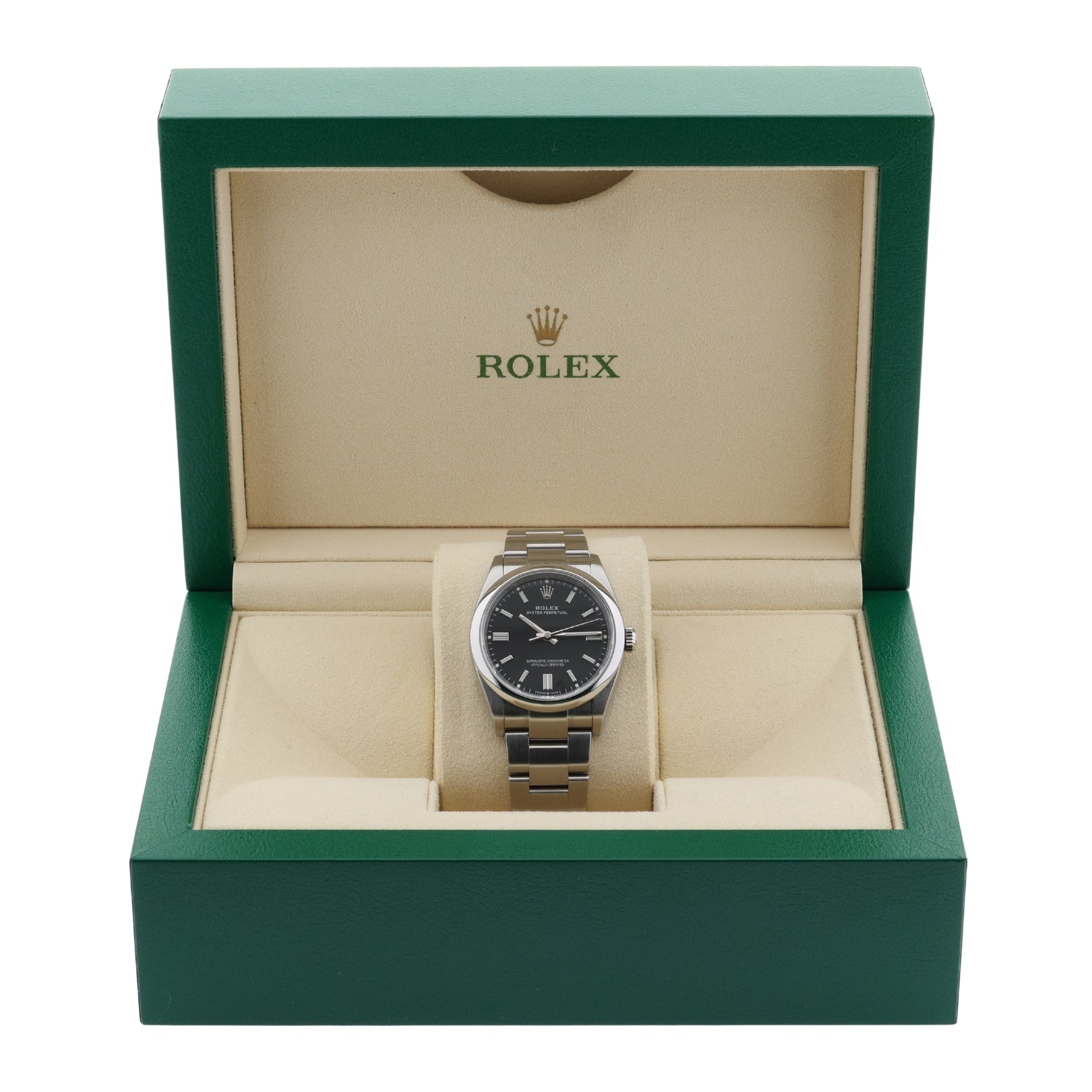 Rolex Oyster Perpetual 36, Black Dial, Edelstahl, Ref. 126000, 2023, B+P - LUXUHRIA