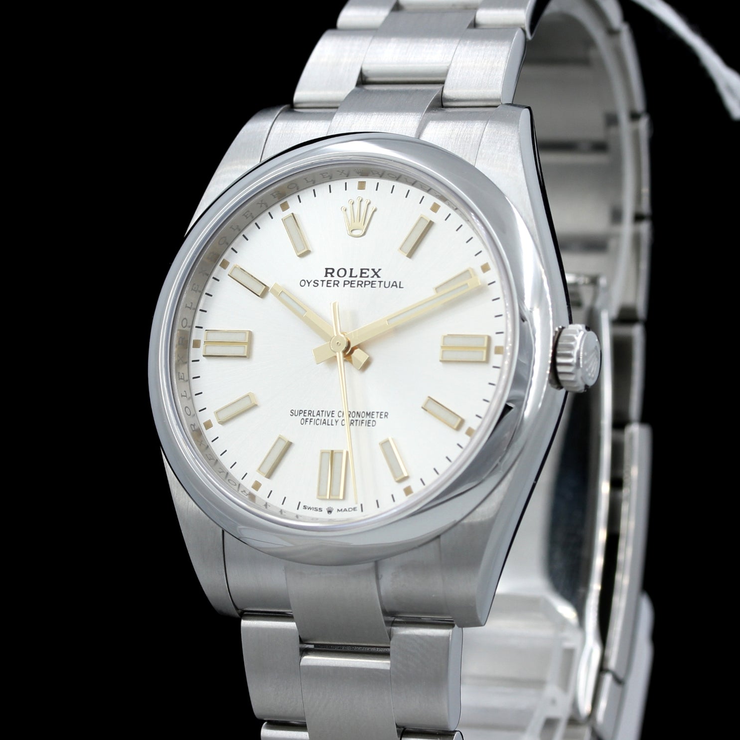 Rolex Oyster Perpetual 41, silber, 124300, 11-2022, B+P - LUXUHRIA