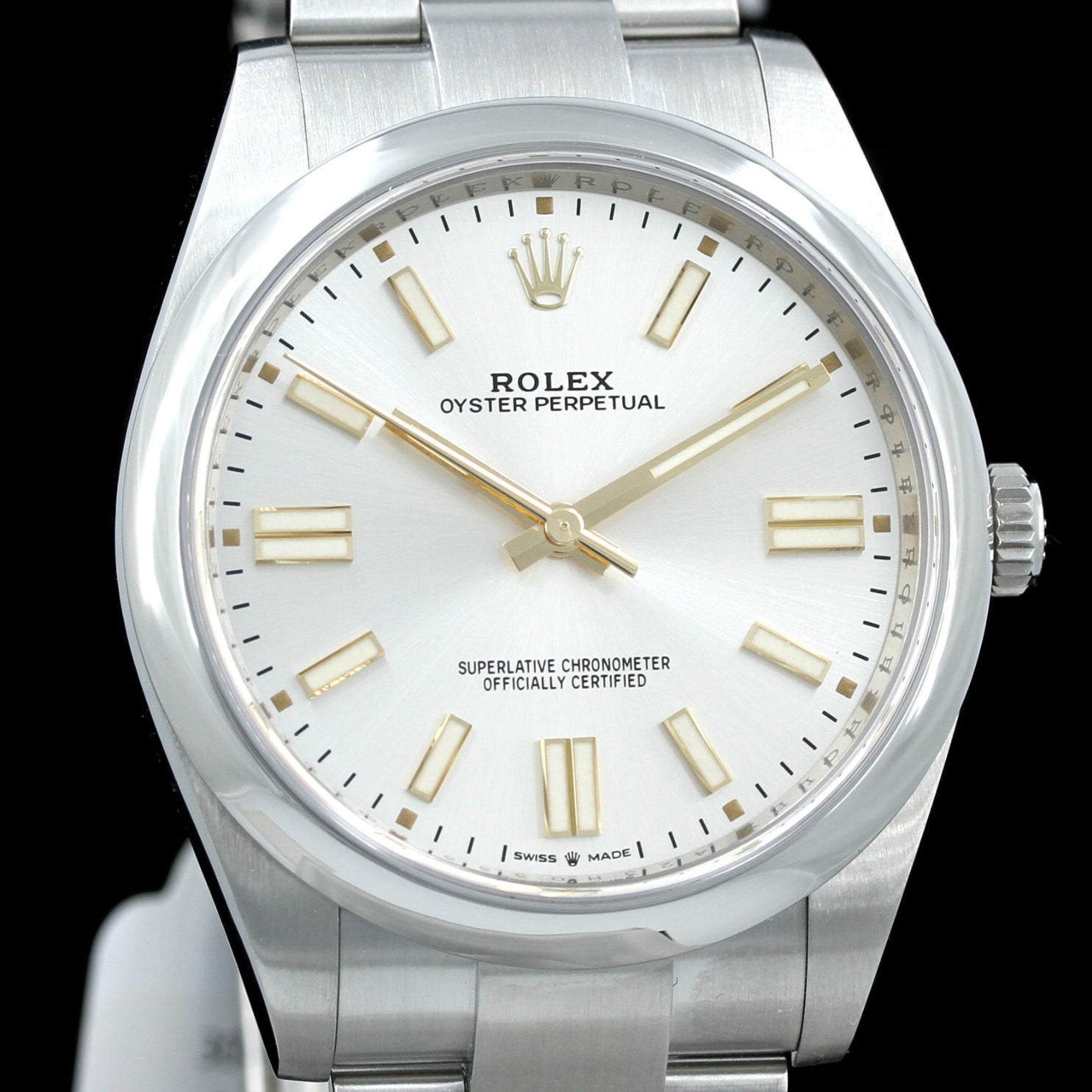 Rolex Oyster Perpetual 41, silber, 124300, 11-2022, B+P - LUXUHRIA