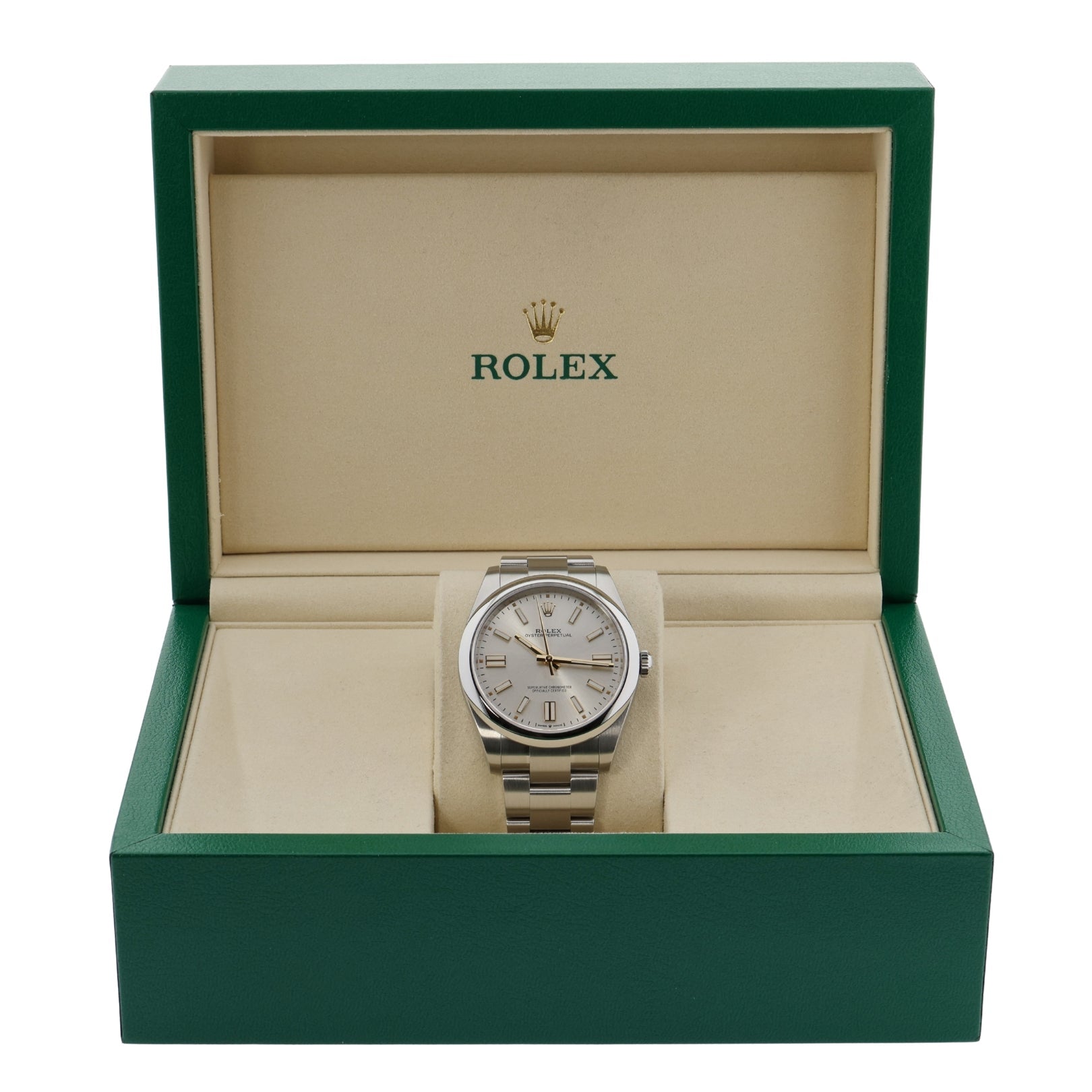 Rolex Oyster Perpetual 41, Silver Dial, LC100, Ref. 124300, 2025, B+P - LUXUHRIA