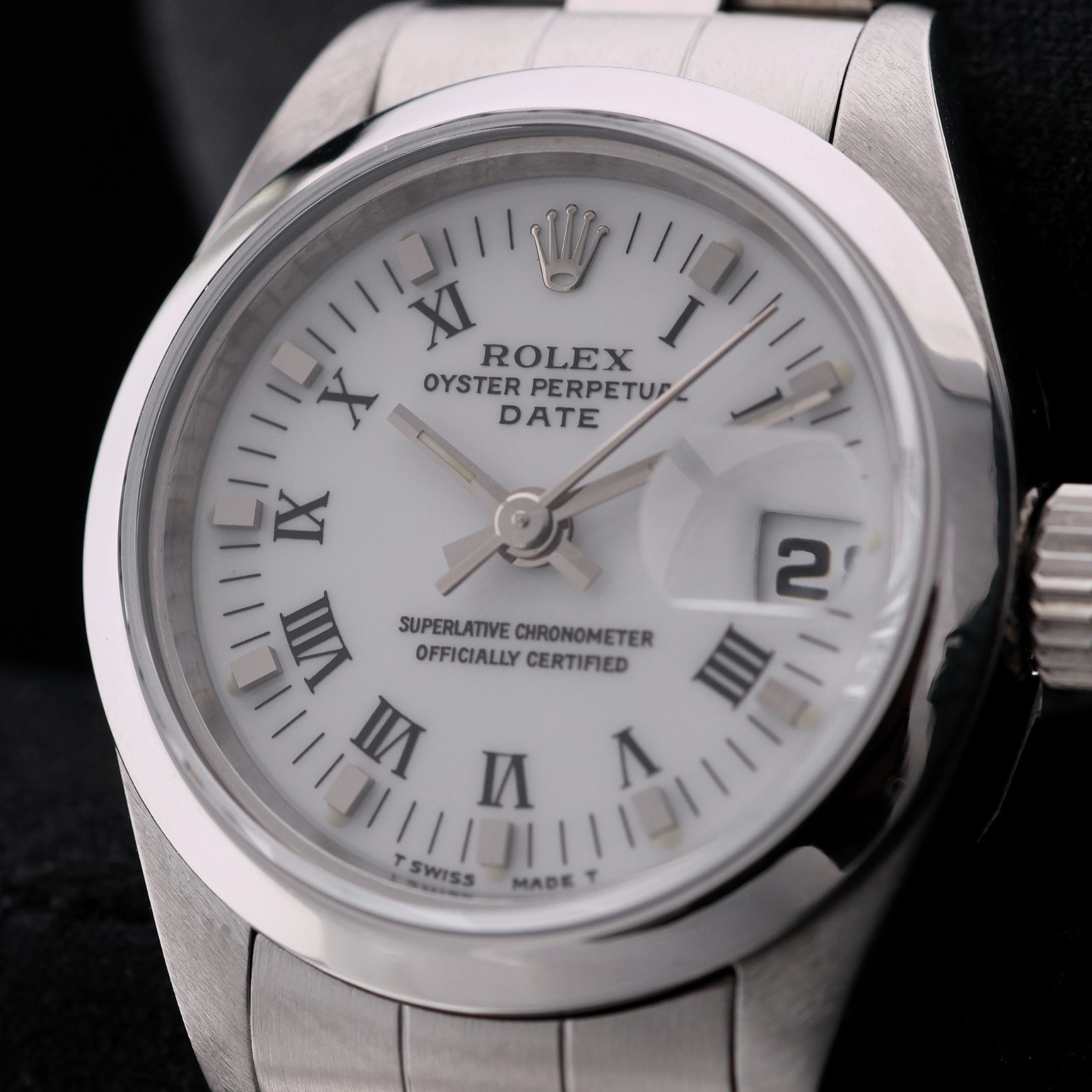 Rolex Oyster Perpetual Lady Date, White Rom. Dial, 26mm, Ref. 69160, 09 - 1998, B+P - LUXUHRIA