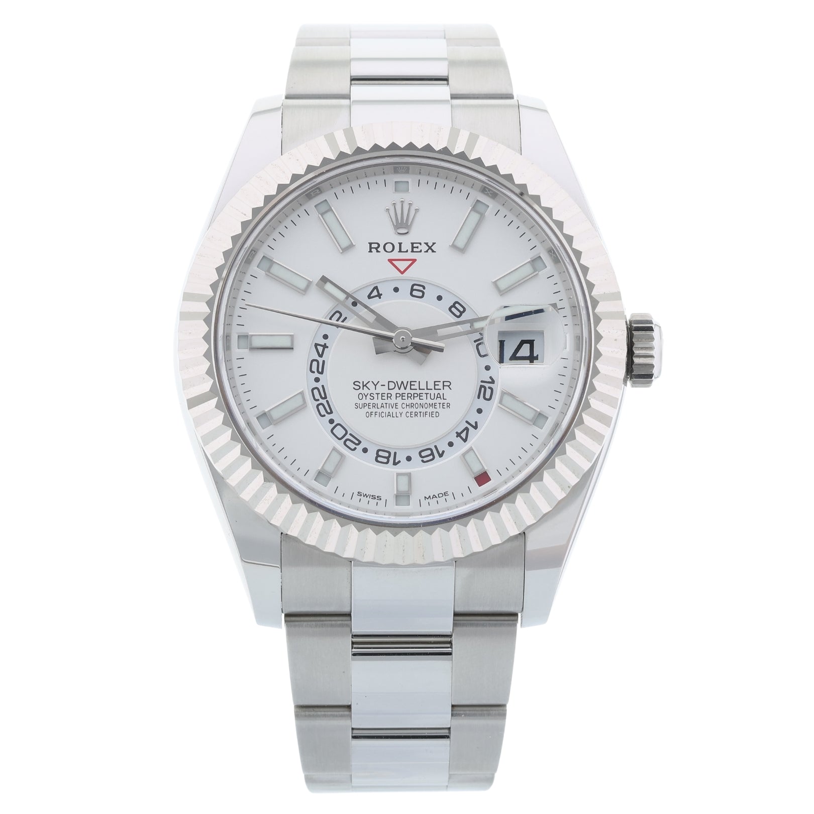 Rolex Sky - Dweller 42mm, Edelstahl, weisses Zifferblatt, 326934, B+P - LUXUHRIA